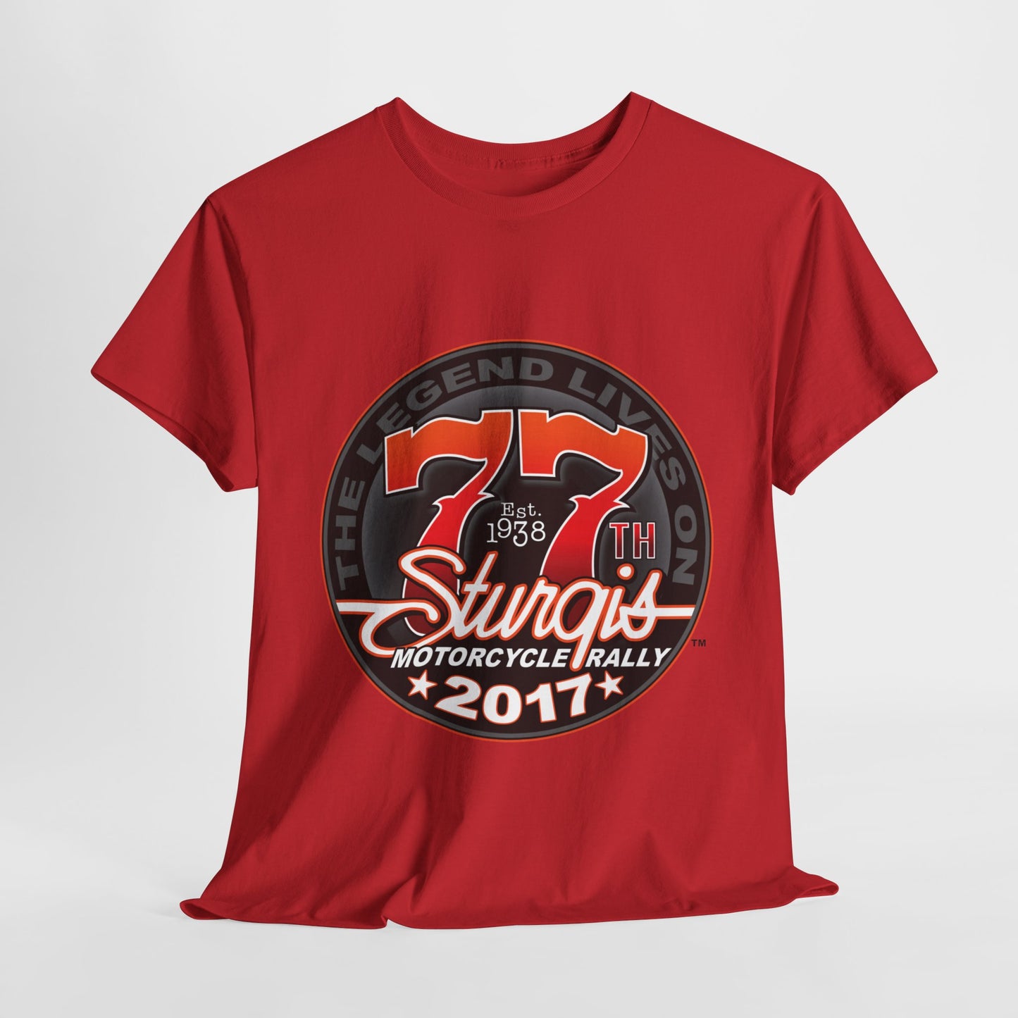 Classic Sturgis 77 2017 Biker Tee - Gildan® 5000 Heavy Cotton™, Edgy Design & Comfort