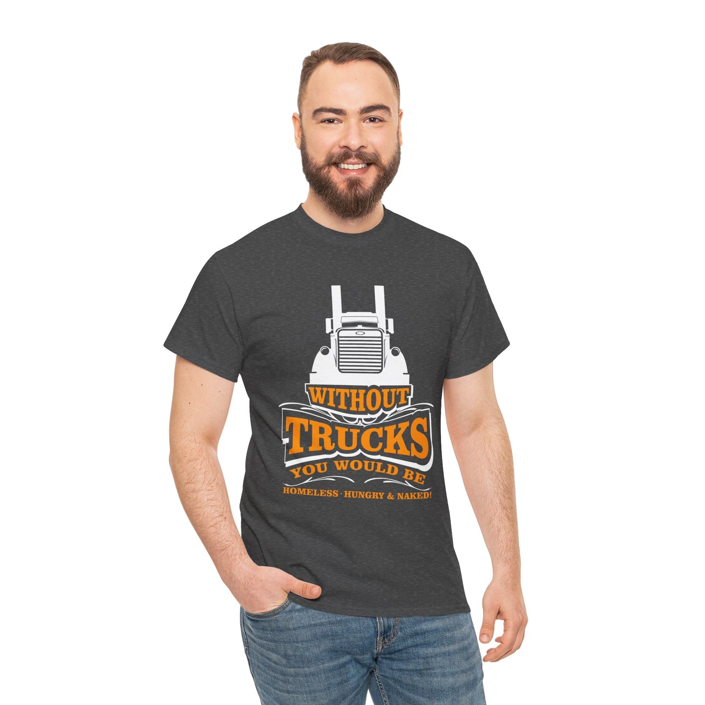 Edgy Trucker Style: Without Trucks You’d Be... Heavy Cotton Shirt