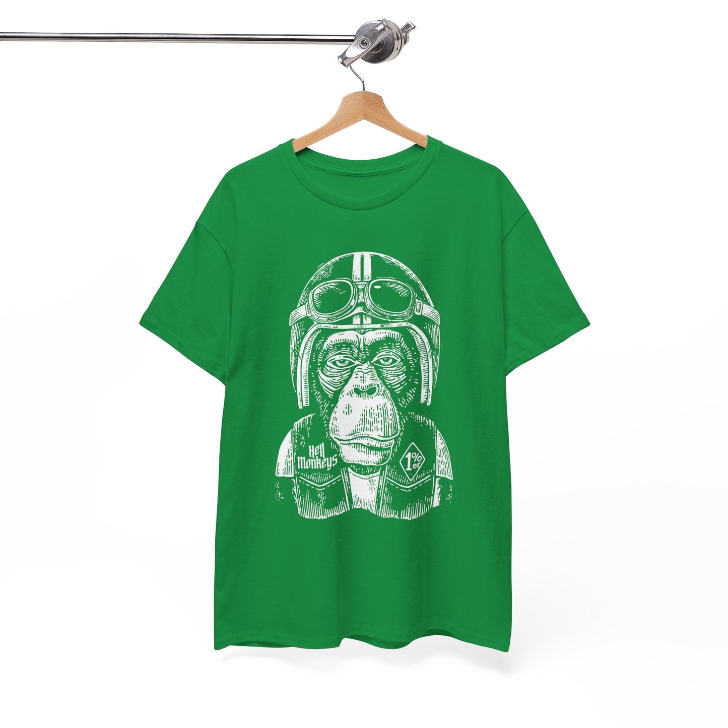 Ride Wild: Hell's Monkey Ape Biker T-Shirt - Gildan® 5000 Heavy Cotton™, Rugged Style for True Bikers