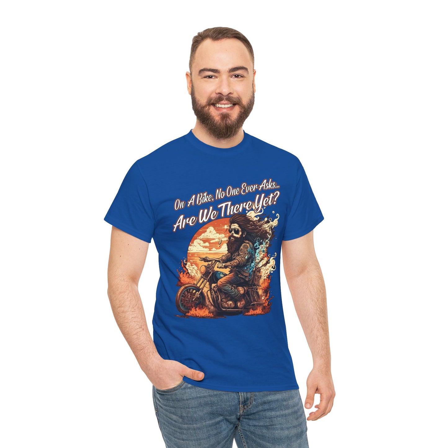 Heavy Cotton 'Are We There Yet?' Biker Tee - Classic Style for Road Warriors