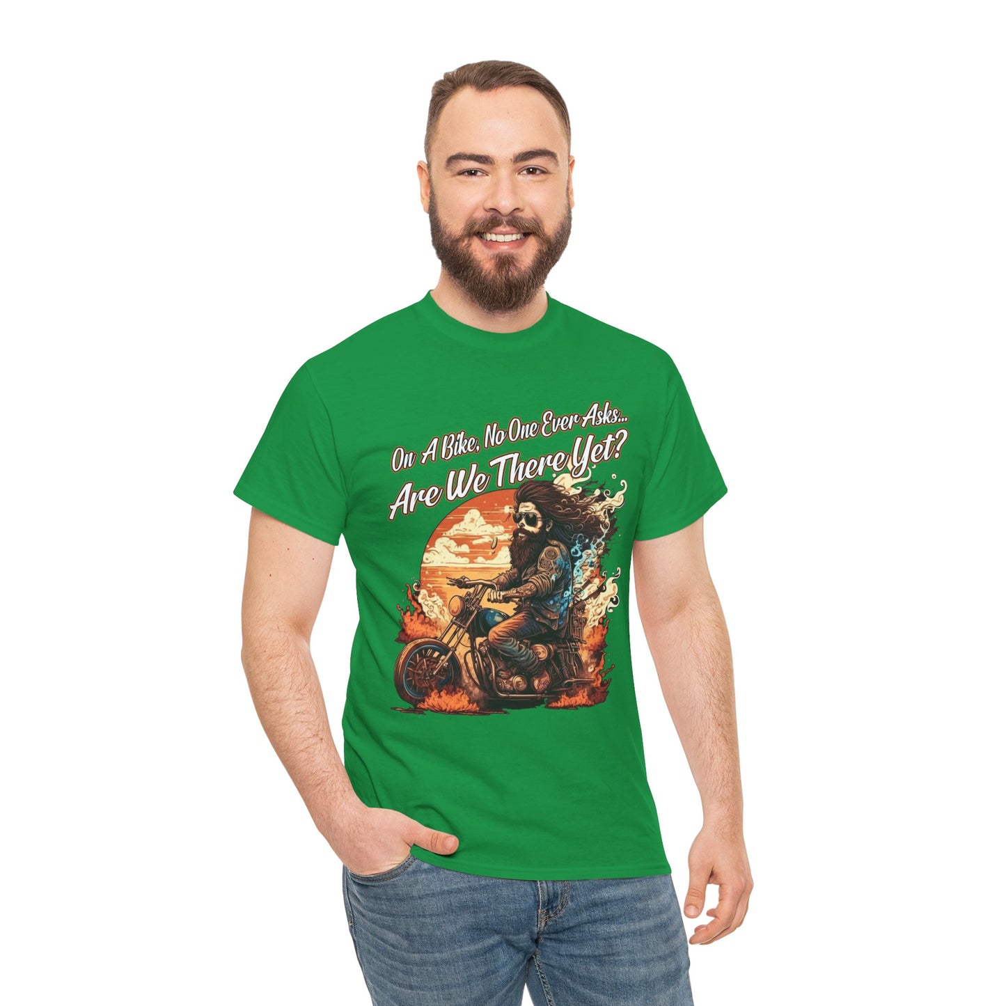 Heavy Cotton 'Are We There Yet?' Biker Tee - Classic Style for Road Warriors