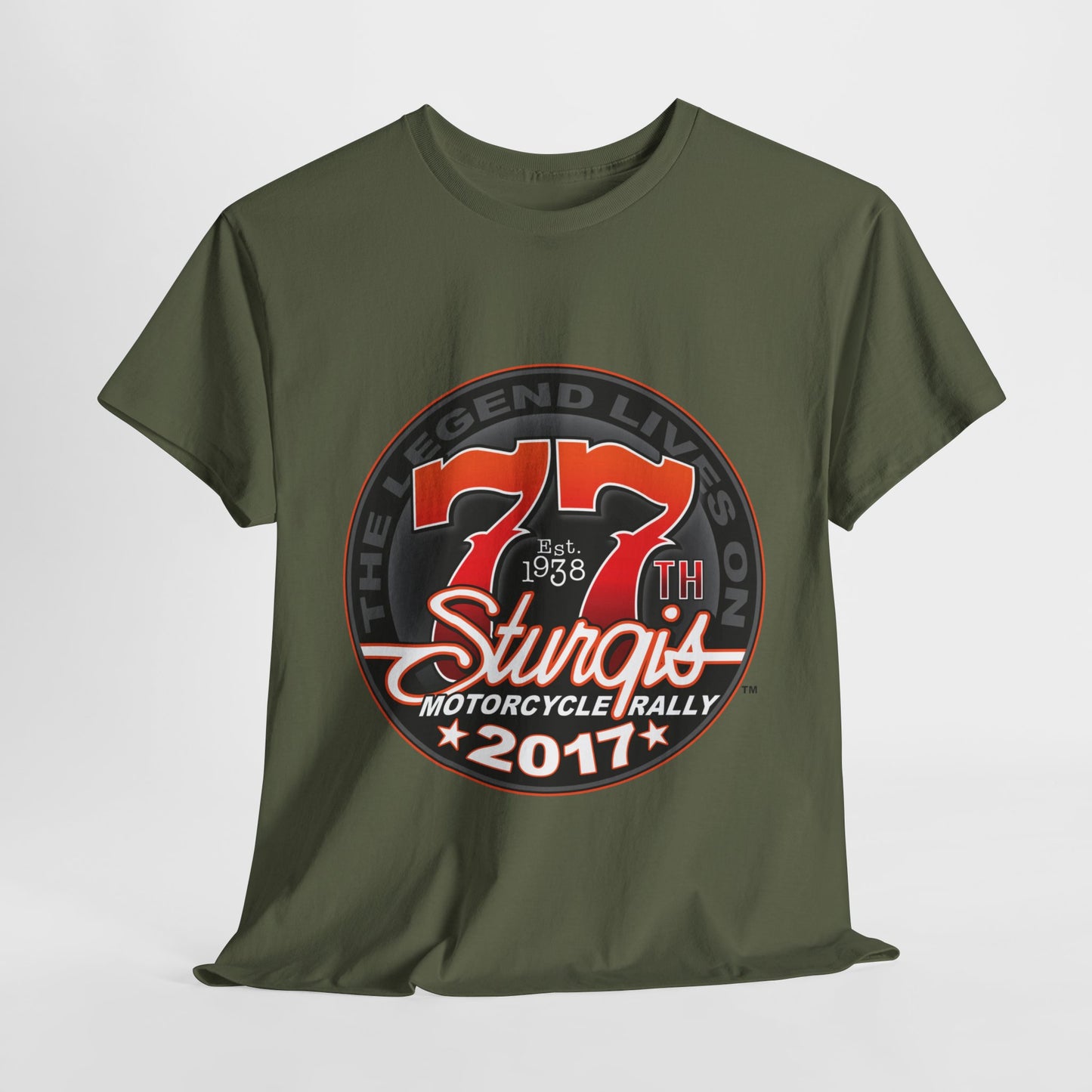 Classic Sturgis 77 2017 Biker Tee - Gildan® 5000 Heavy Cotton™, Edgy Design & Comfort