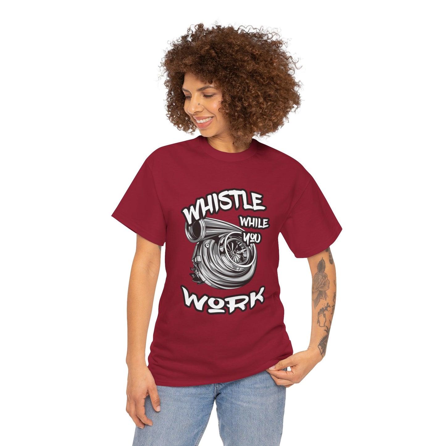 Whistle While You Work Trucker Tee - Gildan® 5000 Heavy Cotton™ Adult T-Shirt, Classic Fit & Durable Comfort