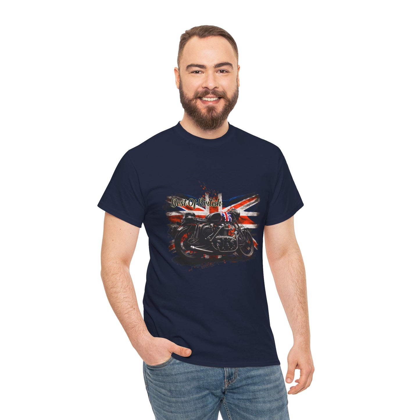 Classic Fit Best of British Biker Shirt - Double-Needle Hems