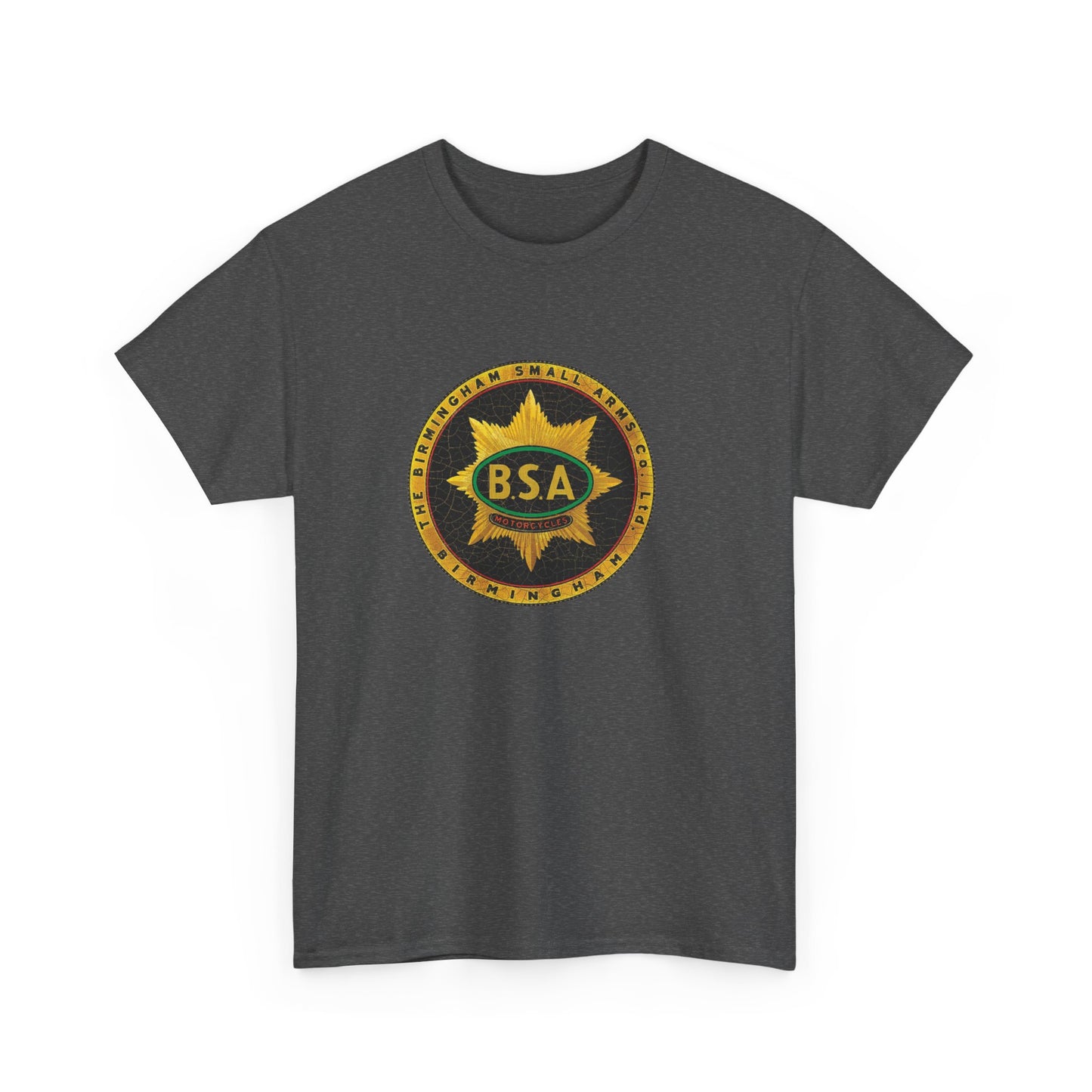 Vintage BSA Logo Tee - Gildan® 5000 Heavy Cotton™, Perfect for Bikers & Motorcycle Enthusiasts