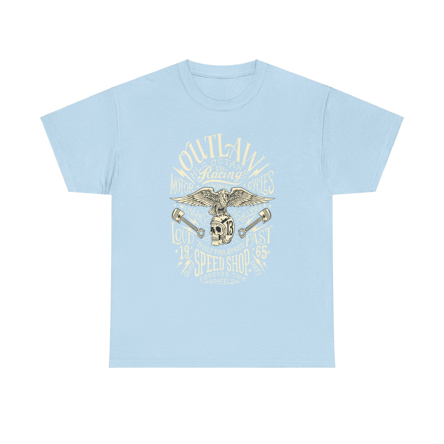 Outlaw Speedshop Biker Tee | Gildan® 5000 Heavy Cotton™ - Bold Design, Durable & Comfortable for Riders