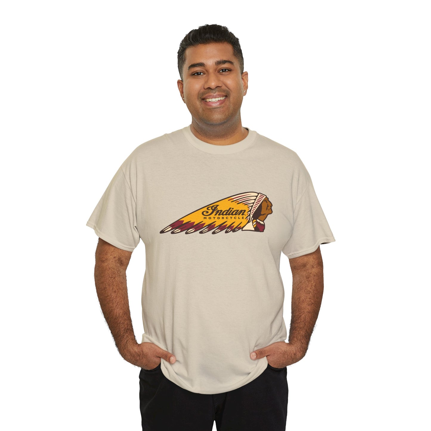 Indian Motorcycles Classic Tee - Gildan® 5000 Heavy Cotton™, Iconic Design, Perfect for Every Biker