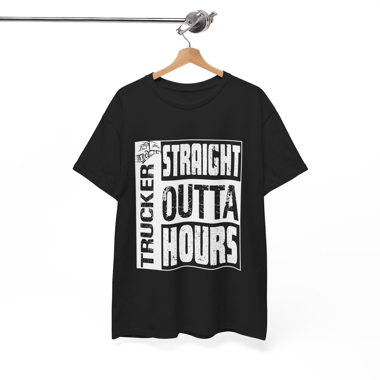 Trucker Straight Outta Hours T-Shirt - Hilarious Design for Hardworking Drivers