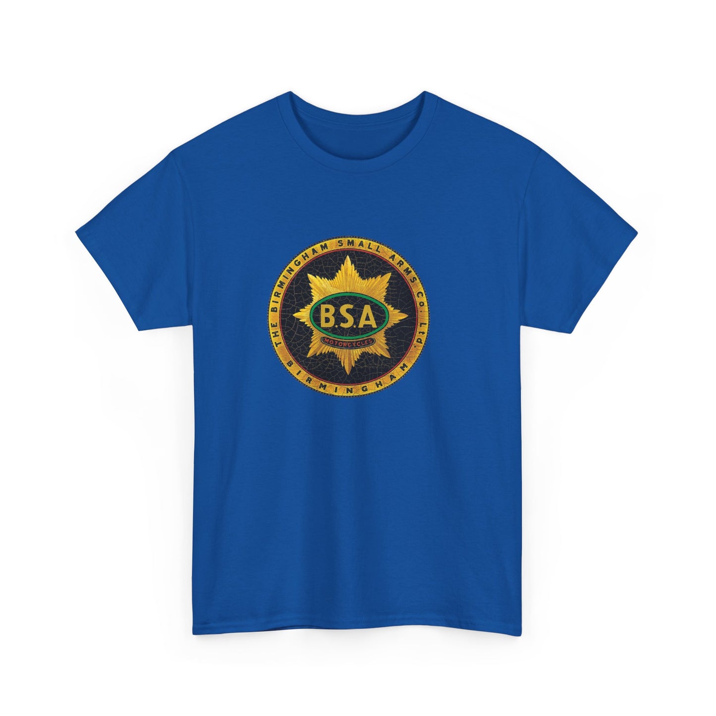 Vintage BSA Logo Tee - Gildan® 5000 Heavy Cotton™, Perfect for Bikers & Motorcycle Enthusiasts