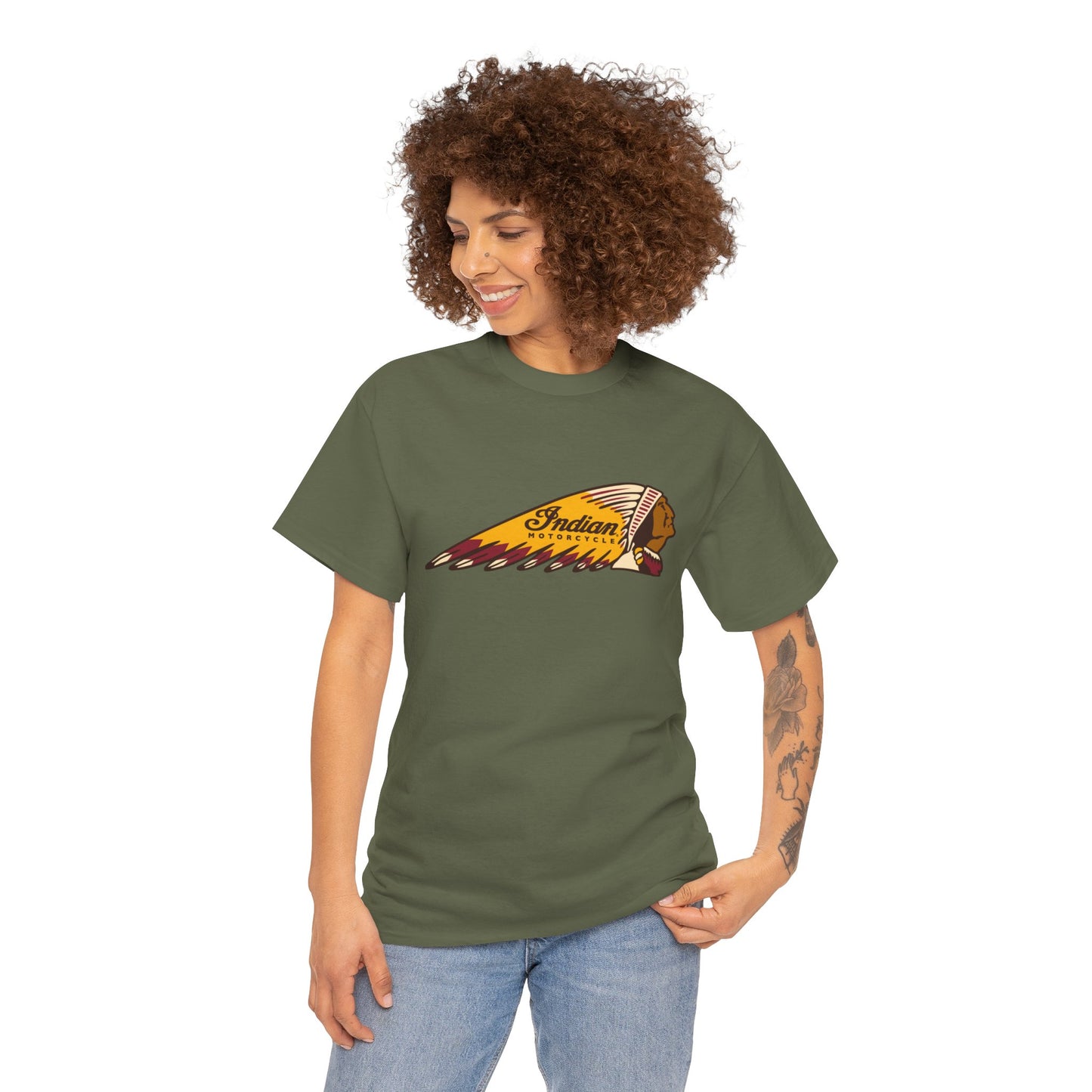 Indian Motorcycles Classic Tee - Gildan® 5000 Heavy Cotton™, Iconic Design, Perfect for Every Biker