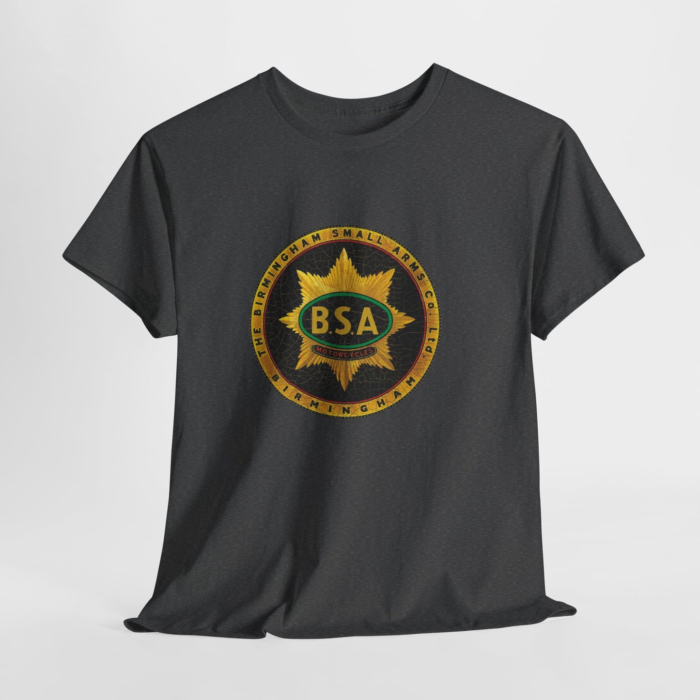 Vintage BSA Logo Tee - Gildan® 5000 Heavy Cotton™, Perfect for Bikers & Motorcycle Enthusiasts