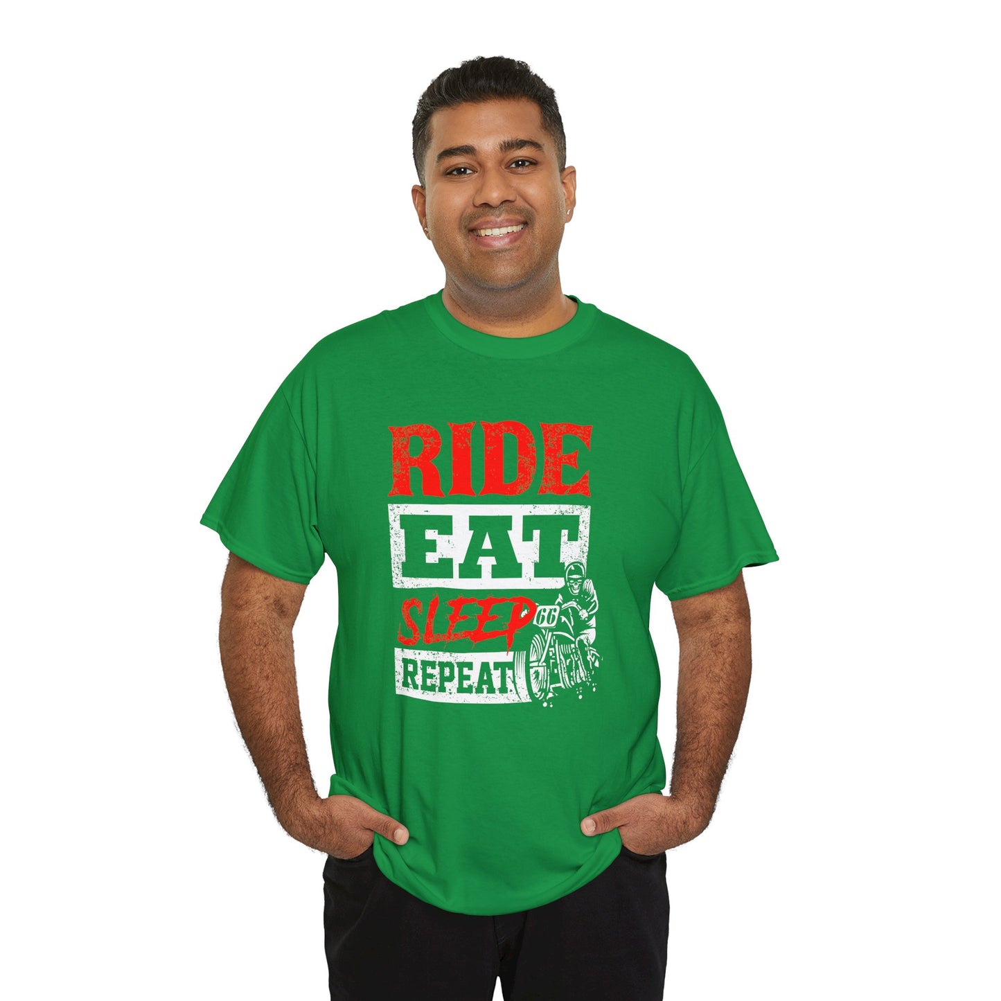 Ride, Eat, Sleep, Repeat Lifestyle Tee | Gildan® 5000 Heavy Cotton™ - Classic Comfort for Bikers