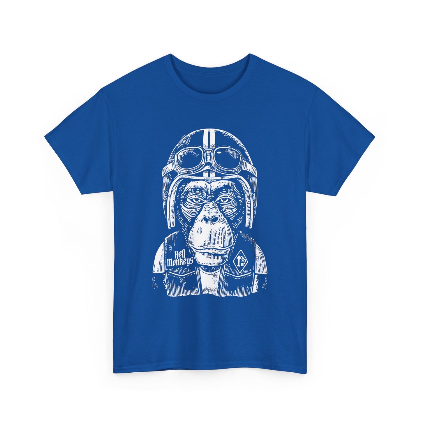 Ride Wild: Hell's Monkey Ape Biker T-Shirt - Gildan® 5000 Heavy Cotton™, Rugged Style for True Bikers