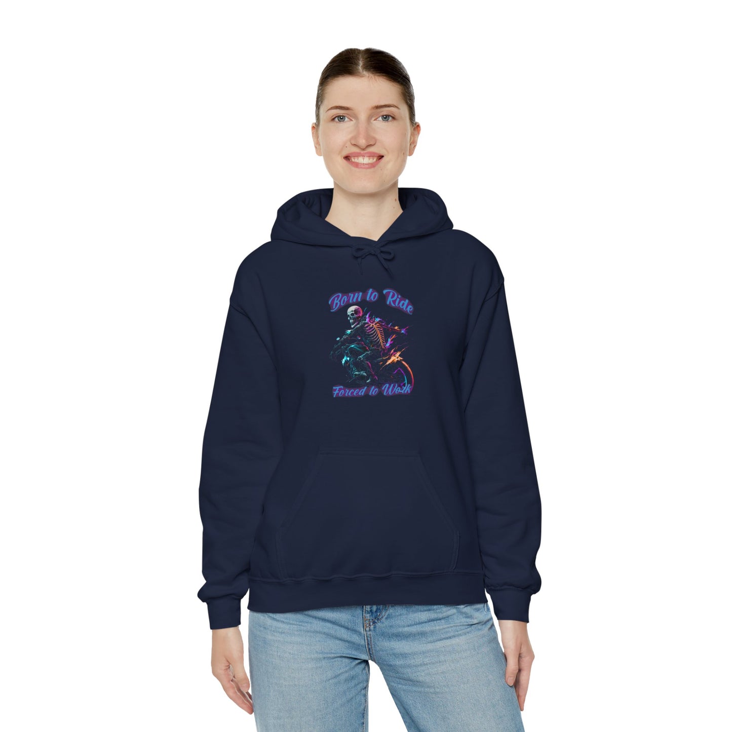 "Born To Ride Forced To Work Hoodie - Designed for Everyday Comfort and Durability"