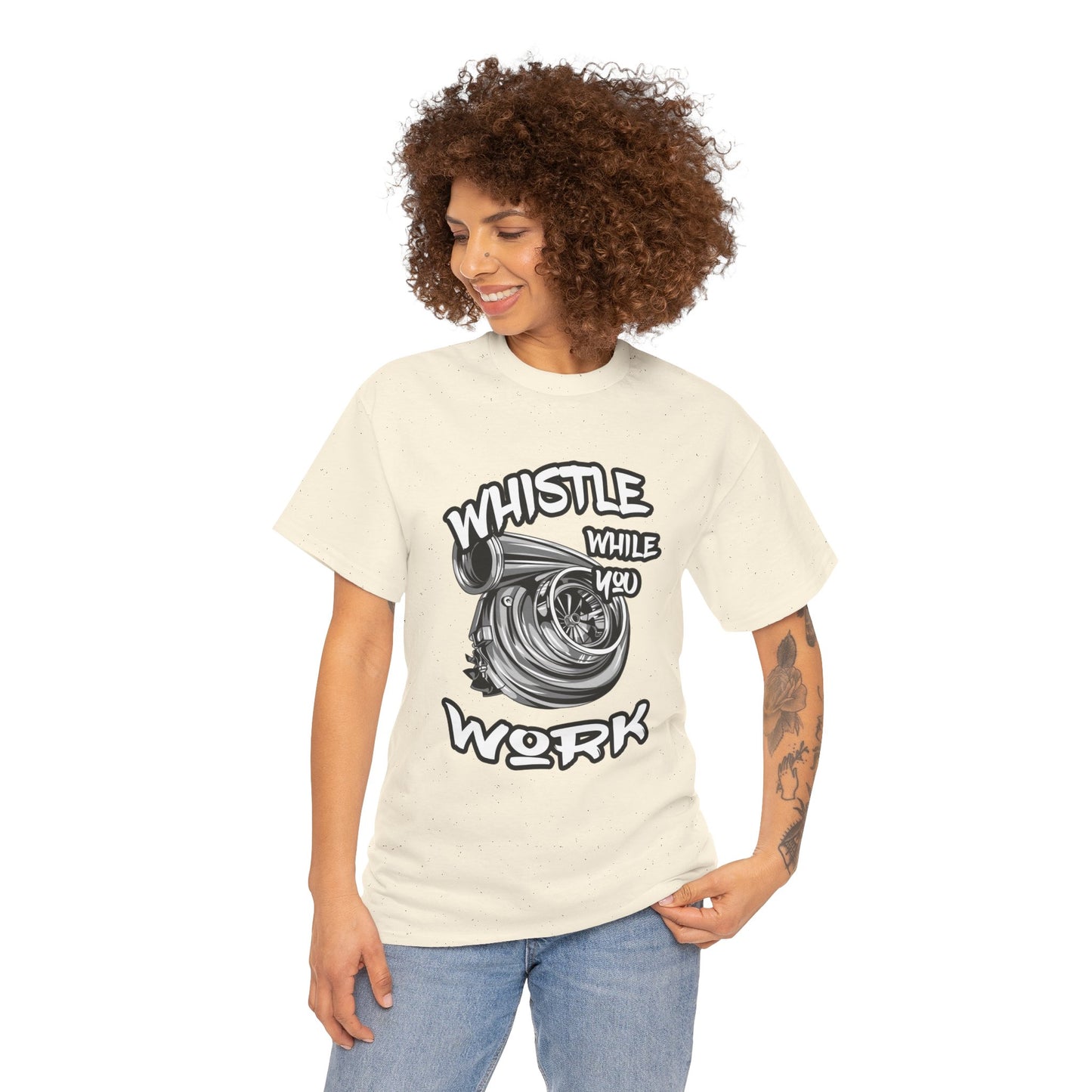 Whistle While You Work Trucker Tee - Gildan® 5000 Heavy Cotton™ Adult T-Shirt, Classic Fit & Durable Comfort