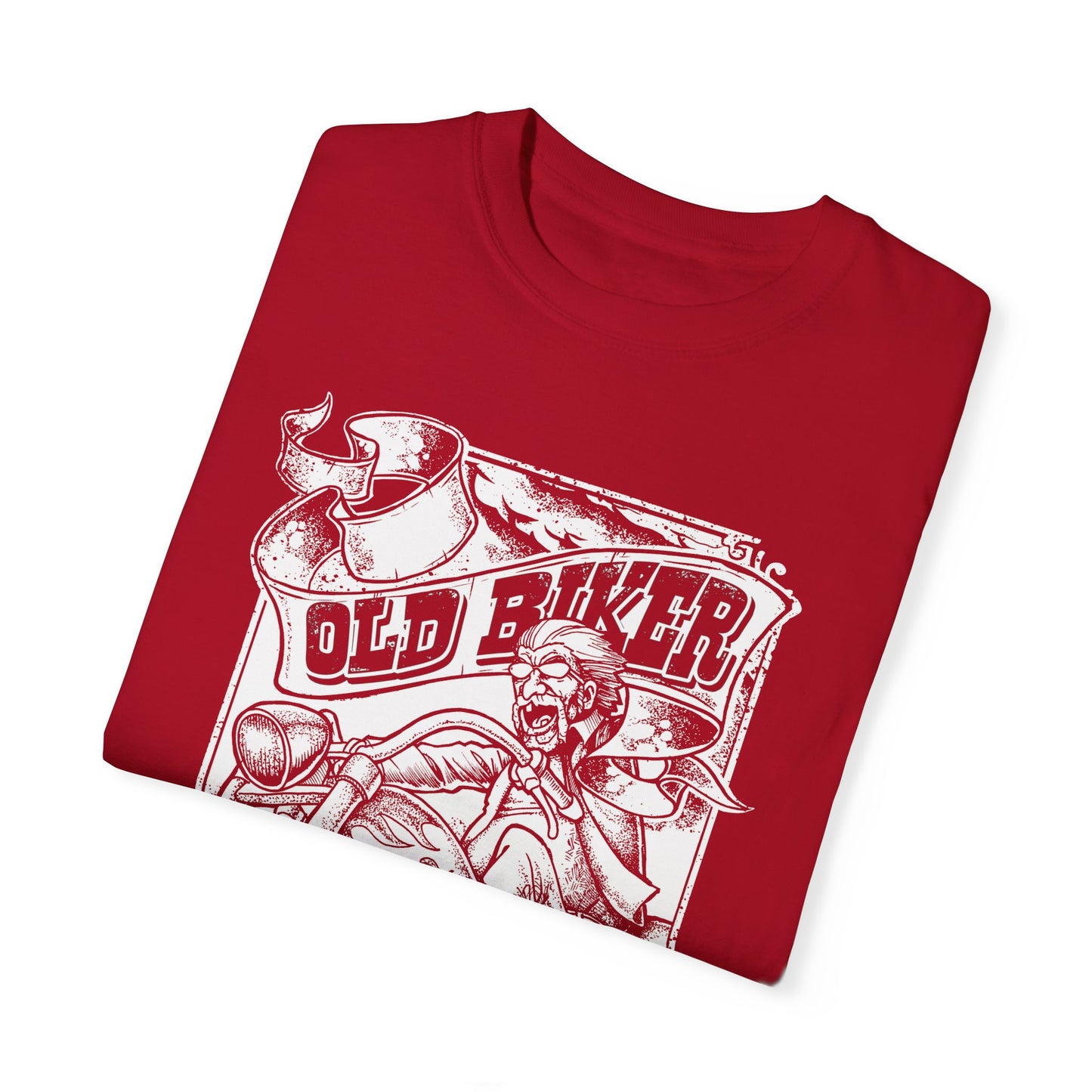 Old Biker, Loud & Fast T-Shirt - Classic Fit with Rib Collar, Gildan® 5000 Quality