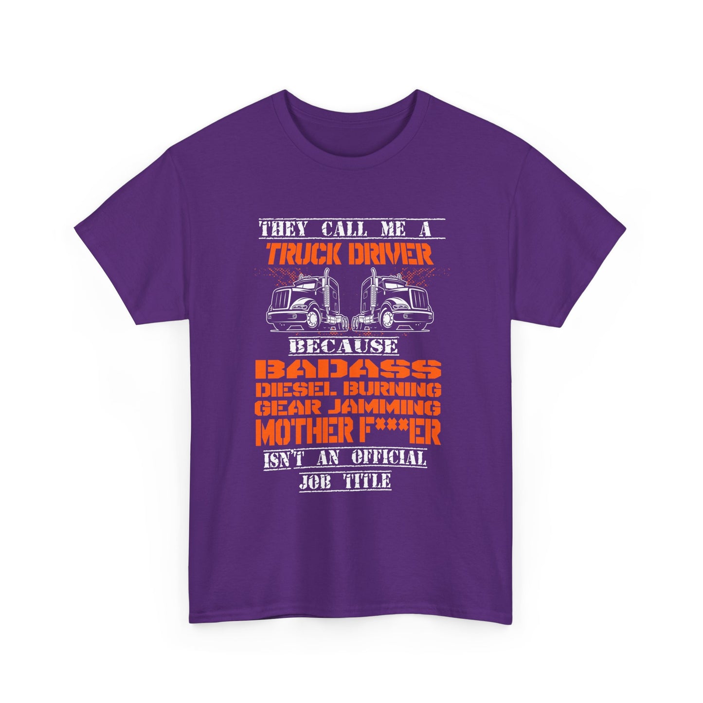 Bad Ass Trucker Tee - Gildan® 5000 Heavy Cotton™ Adult T-Shirt, Tough Design & Classic Fit