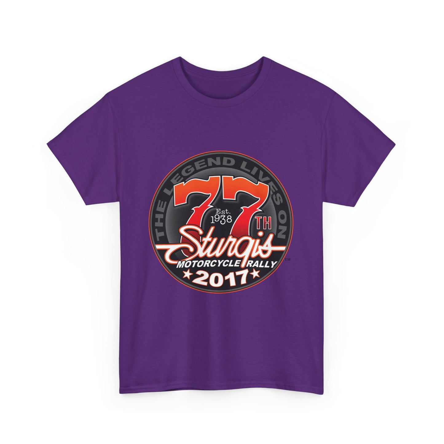 Classic Sturgis 77 2017 Biker Tee - Gildan® 5000 Heavy Cotton™, Edgy Design & Comfort