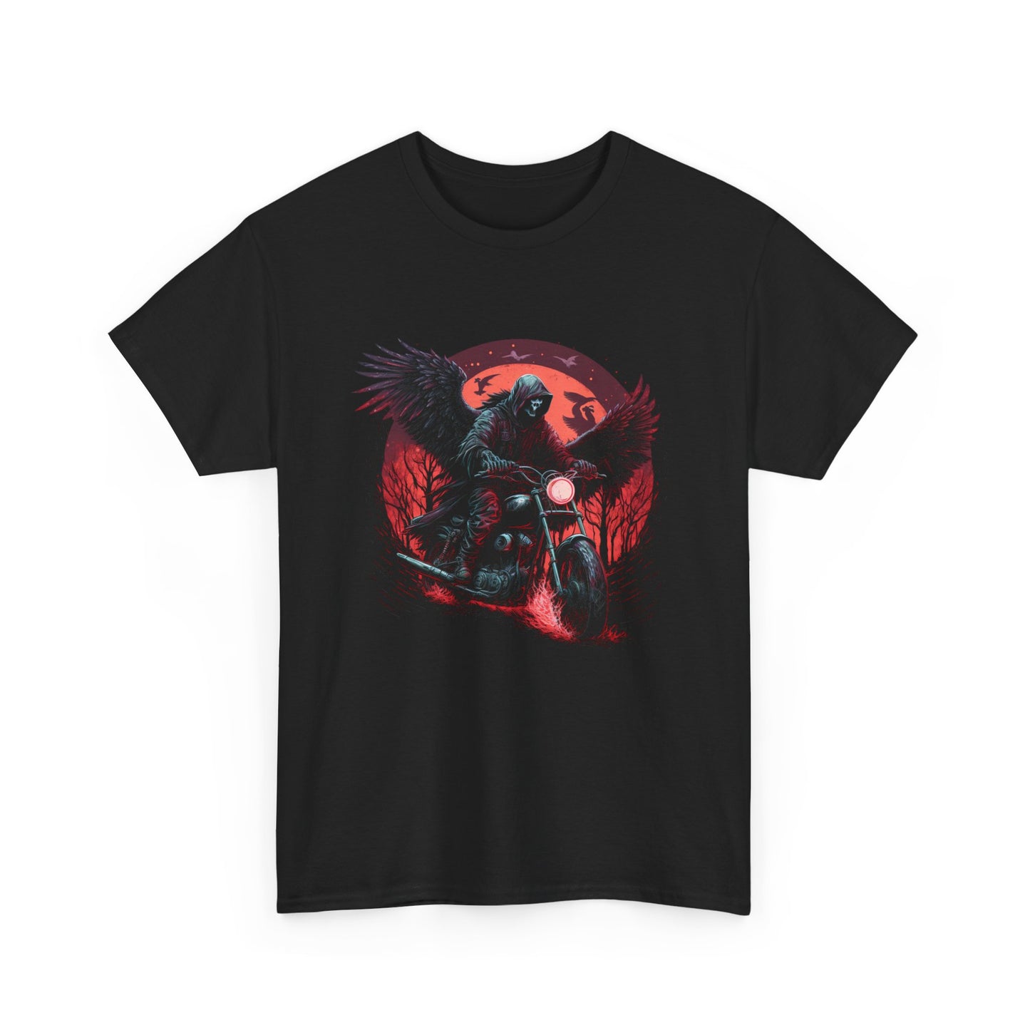 Grim Reaper Biker T-Shirt: Classic Fit & Midweight Comfort