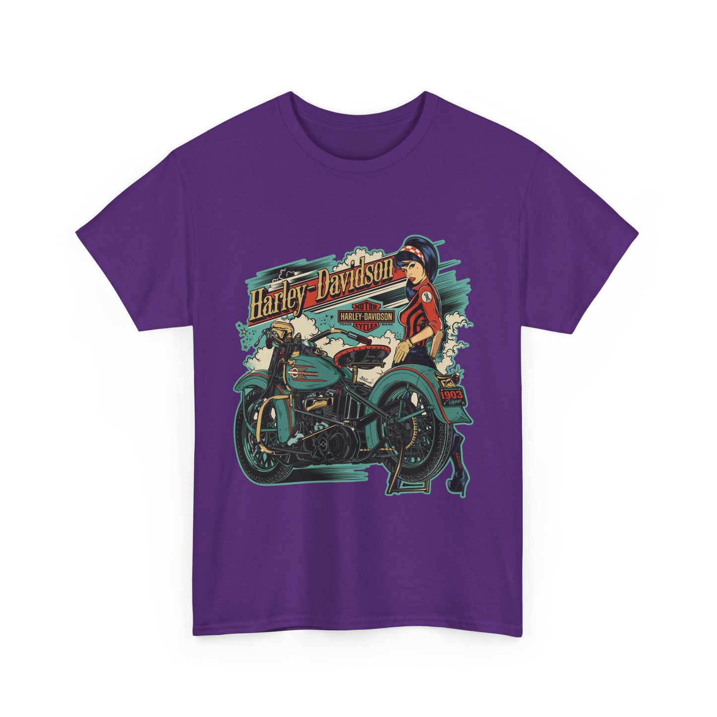 Harley-Davidson 1903 Retro T-Shirt - Gildan® 5000 Heavy Cotton™, Timeless Style, Built for Riders