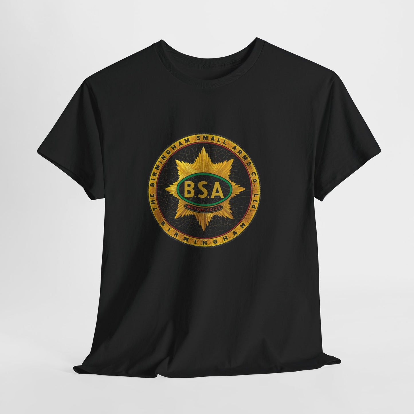 Vintage BSA Logo Tee - Gildan® 5000 Heavy Cotton™, Perfect for Bikers & Motorcycle Enthusiasts