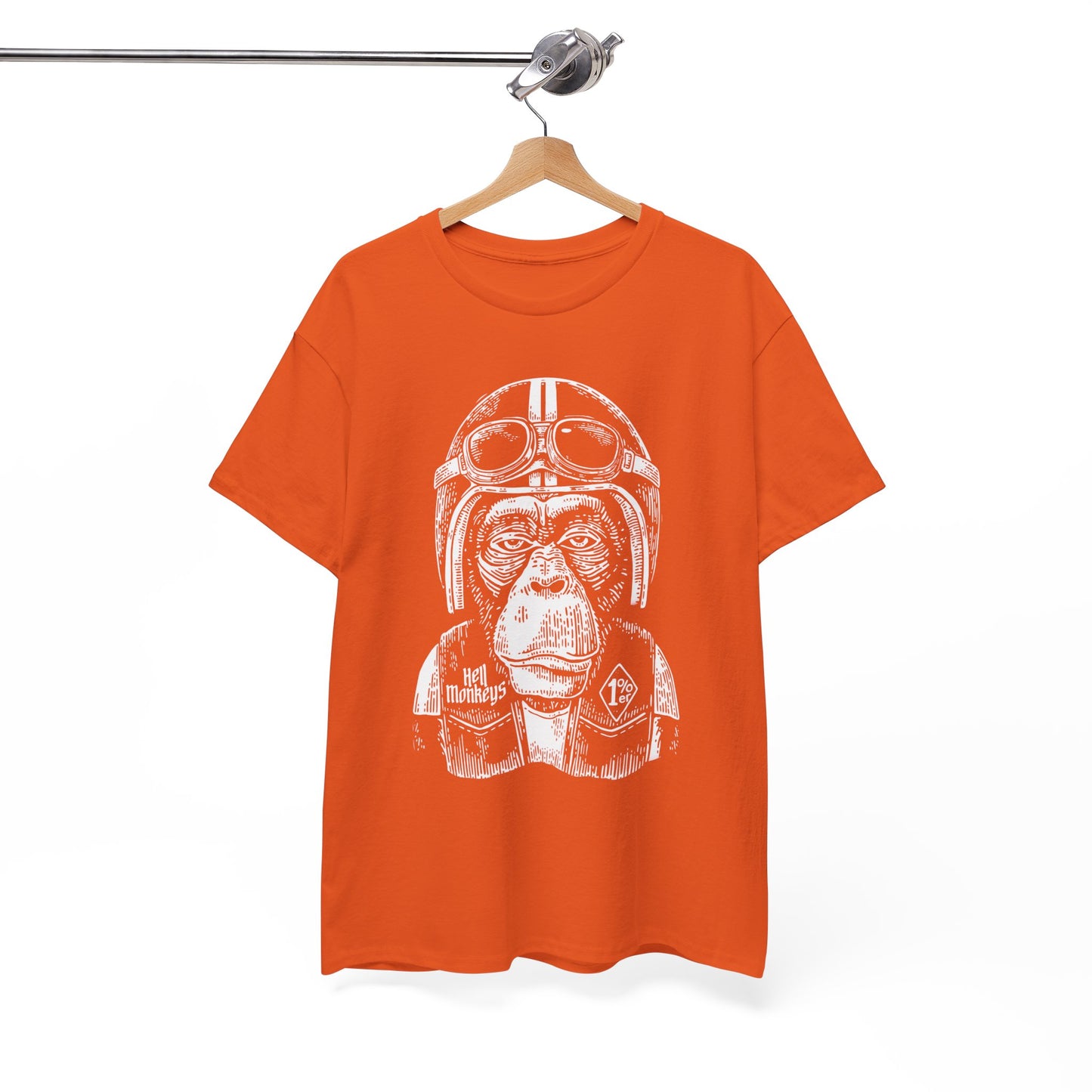 Ride Wild: Hell's Monkey Ape Biker T-Shirt - Gildan® 5000 Heavy Cotton™, Rugged Style for True Bikers