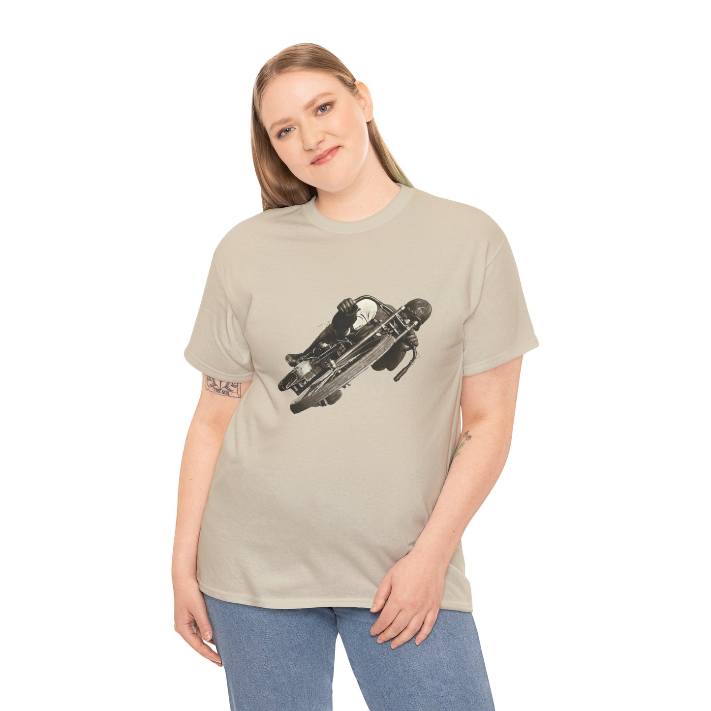 Stay Timeless with Leaning Hard Vintage Biker T-Shirt on Gildan 5000