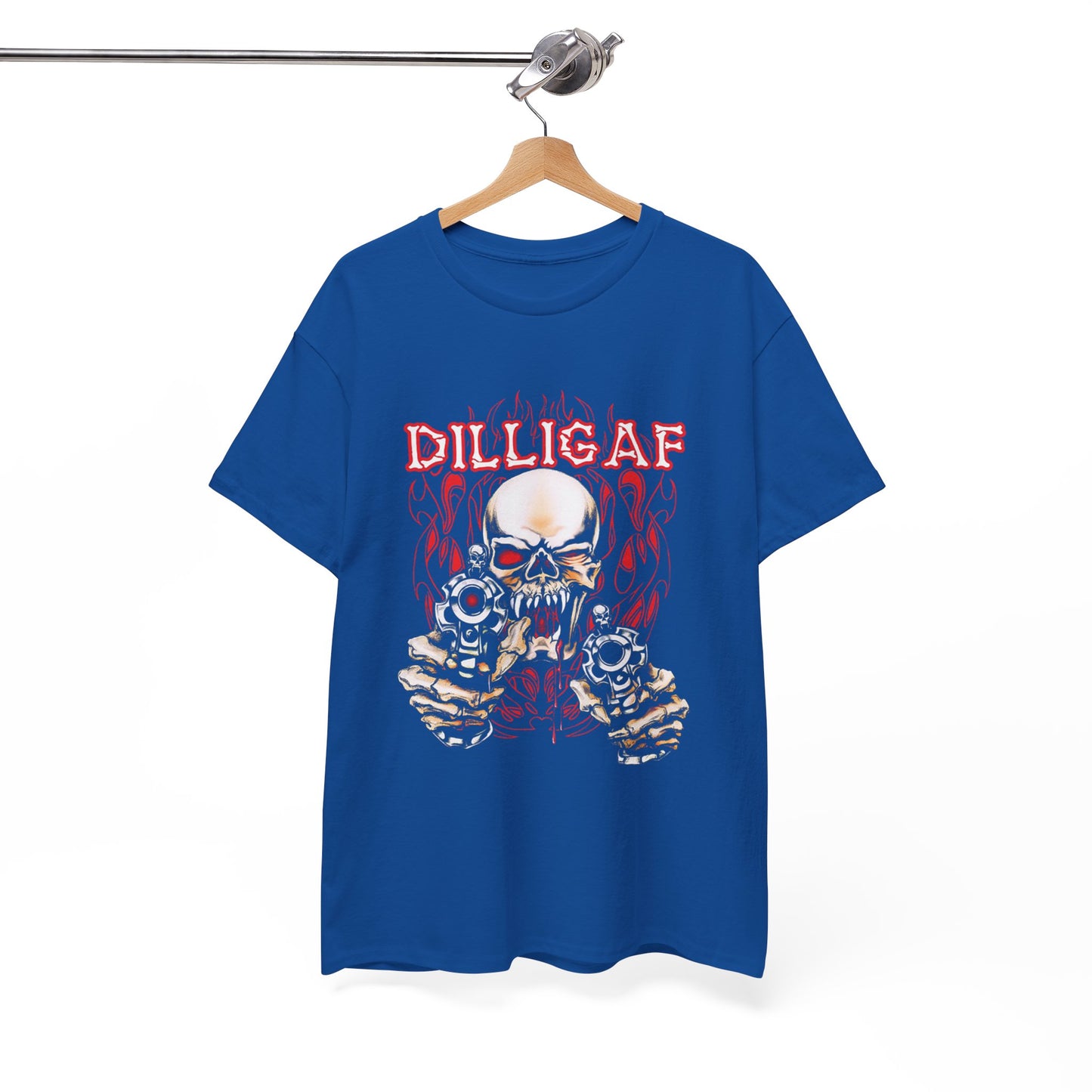Edgy and Bold: DILLIGAF T-Shirt - Gildan® 5000 Heavy Cotton™, Built for Bikers