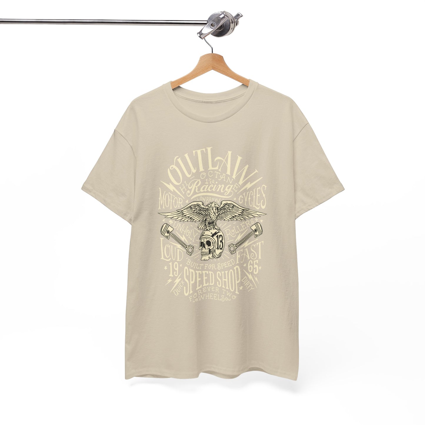 Outlaw Speedshop Biker Tee | Gildan® 5000 Heavy Cotton™ - Bold Design, Durable & Comfortable for Riders