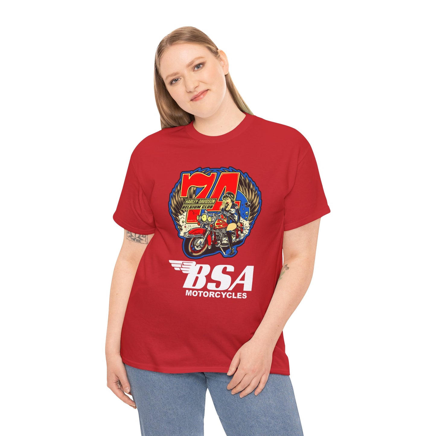 Harley Girl Biker T-Shirt - Gildan® 5000 Heavy Cotton™, Iconic Style for Female Riders