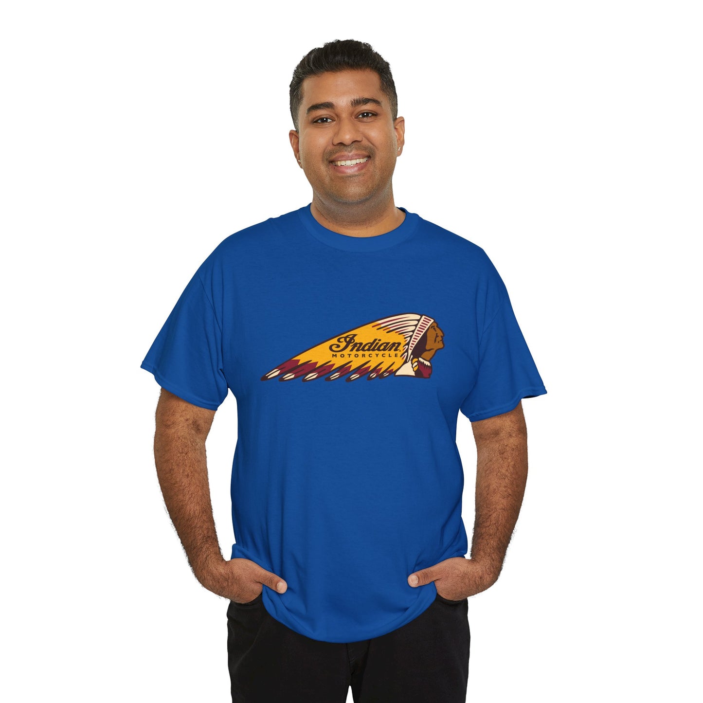 Indian Motorcycles Classic Tee - Gildan® 5000 Heavy Cotton™, Iconic Design, Perfect for Every Biker