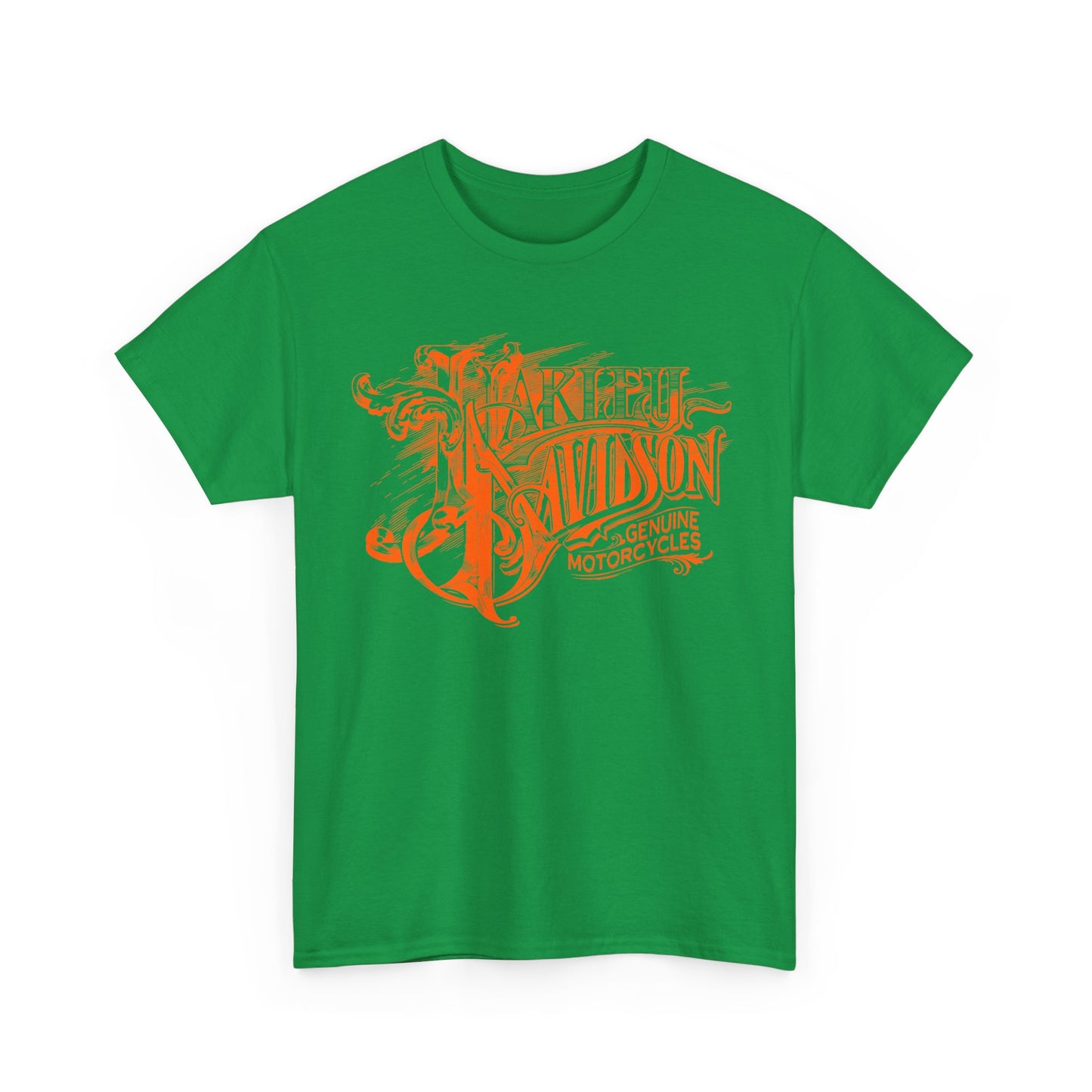 Harley Davidson Text Tee - Gildan® 5000 Heavy Cotton™, Sleek and Stylish Design, Edgy & Comfortable Streetwear