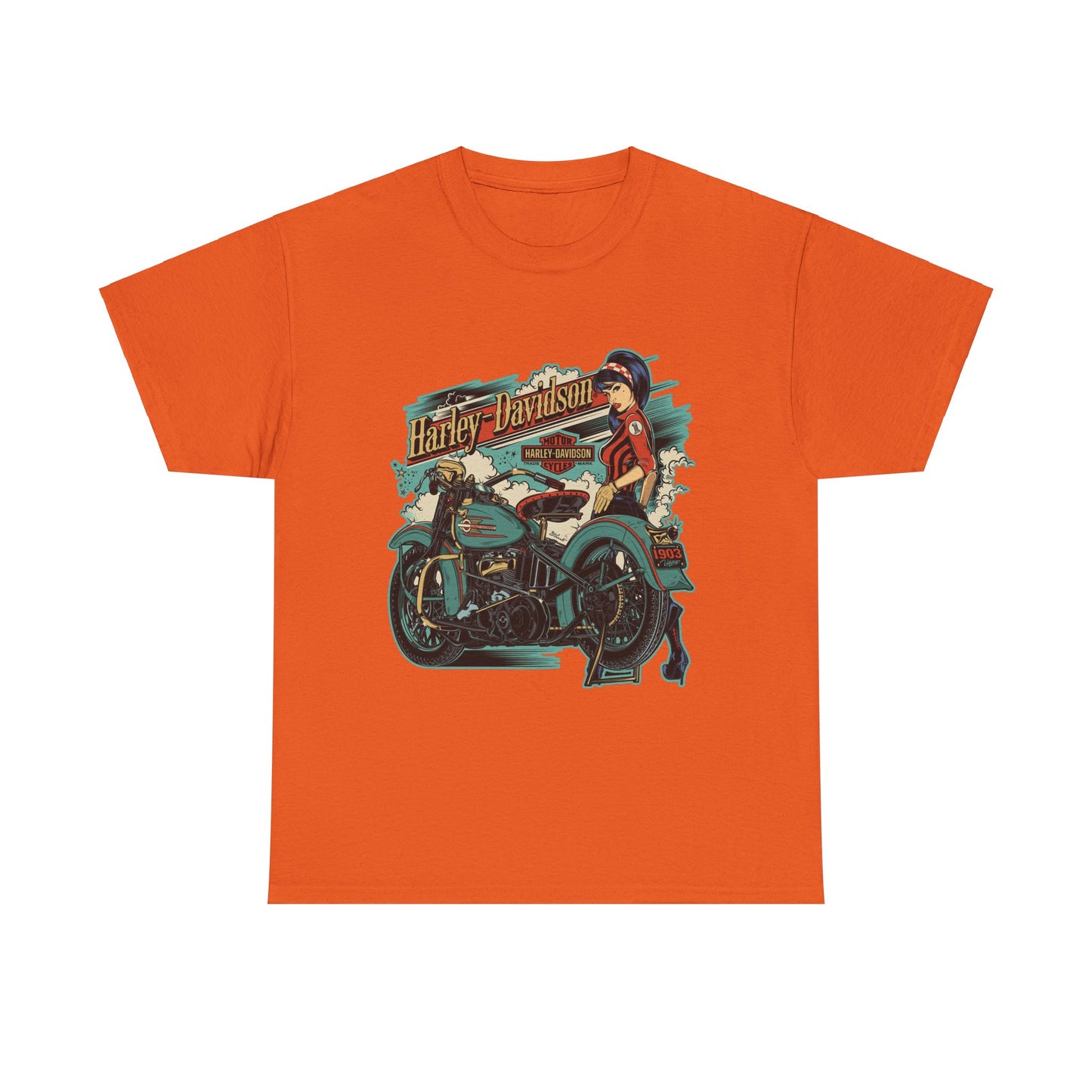 Harley-Davidson 1903 Retro T-Shirt - Gildan® 5000 Heavy Cotton™, Timeless Style, Built for Riders