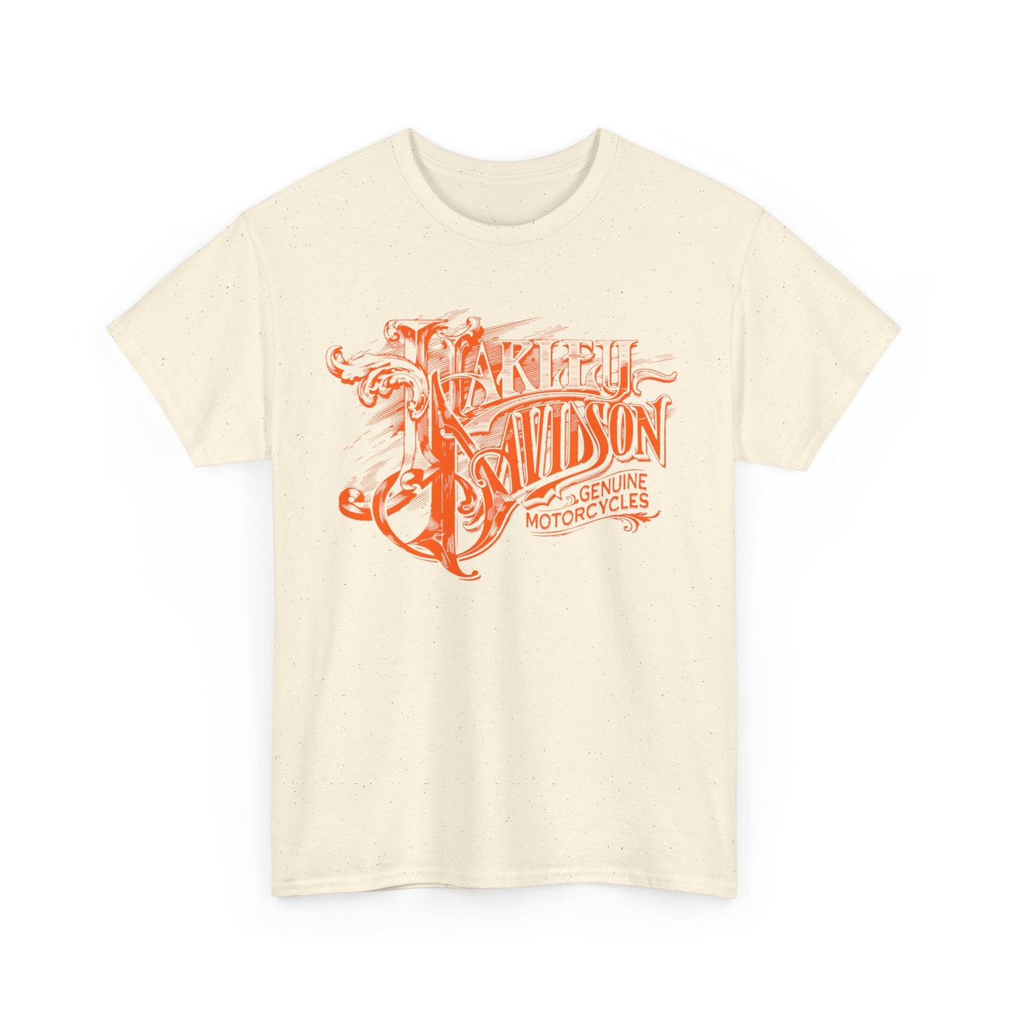 Harley Davidson Text Tee - Gildan® 5000 Heavy Cotton™, Sleek and Stylish Design, Edgy & Comfortable Streetwear