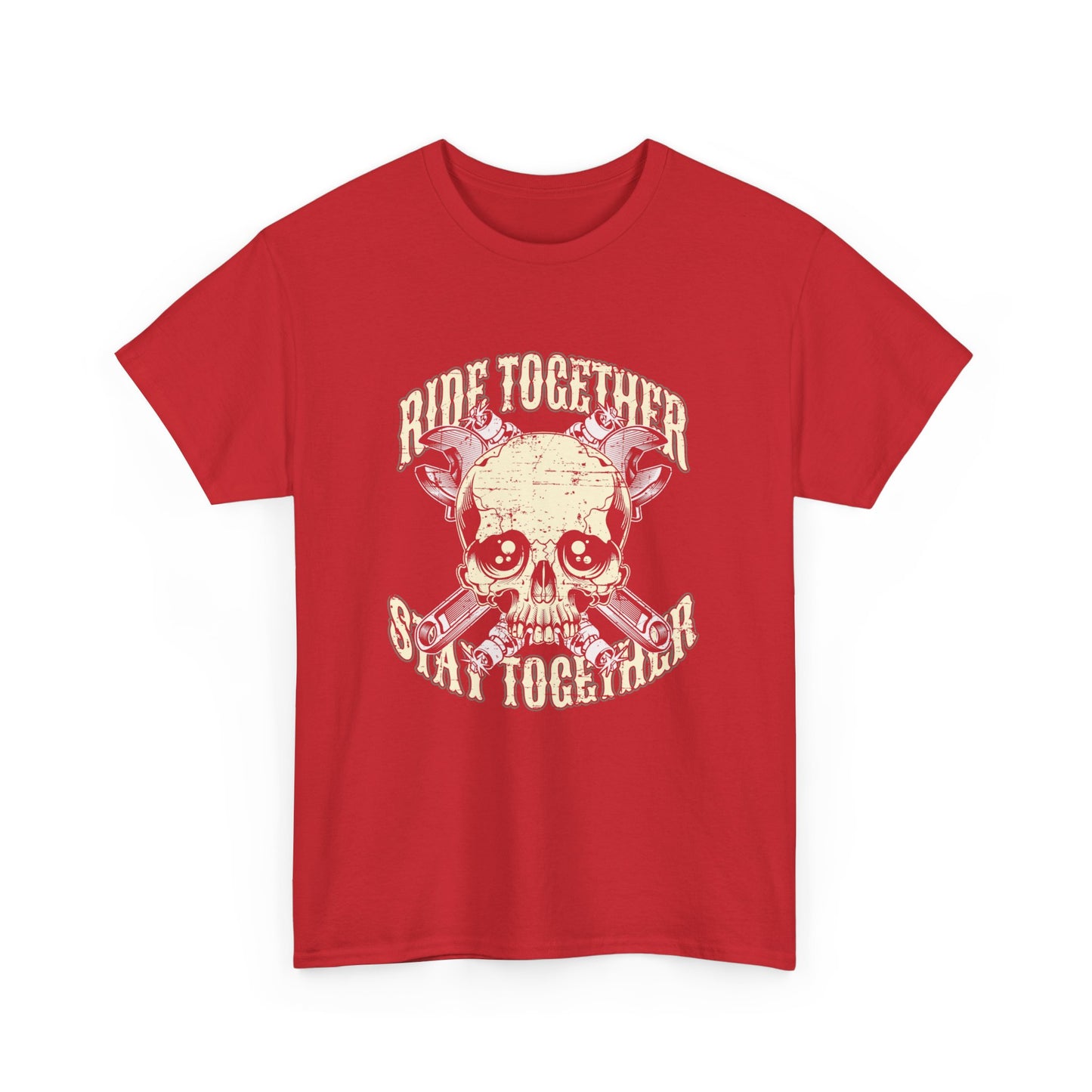 Ride Together, Stay Together T-Shirt | Gildan® 5000 Heavy Cotton™, Stylish and Classic Fit for True Bikers