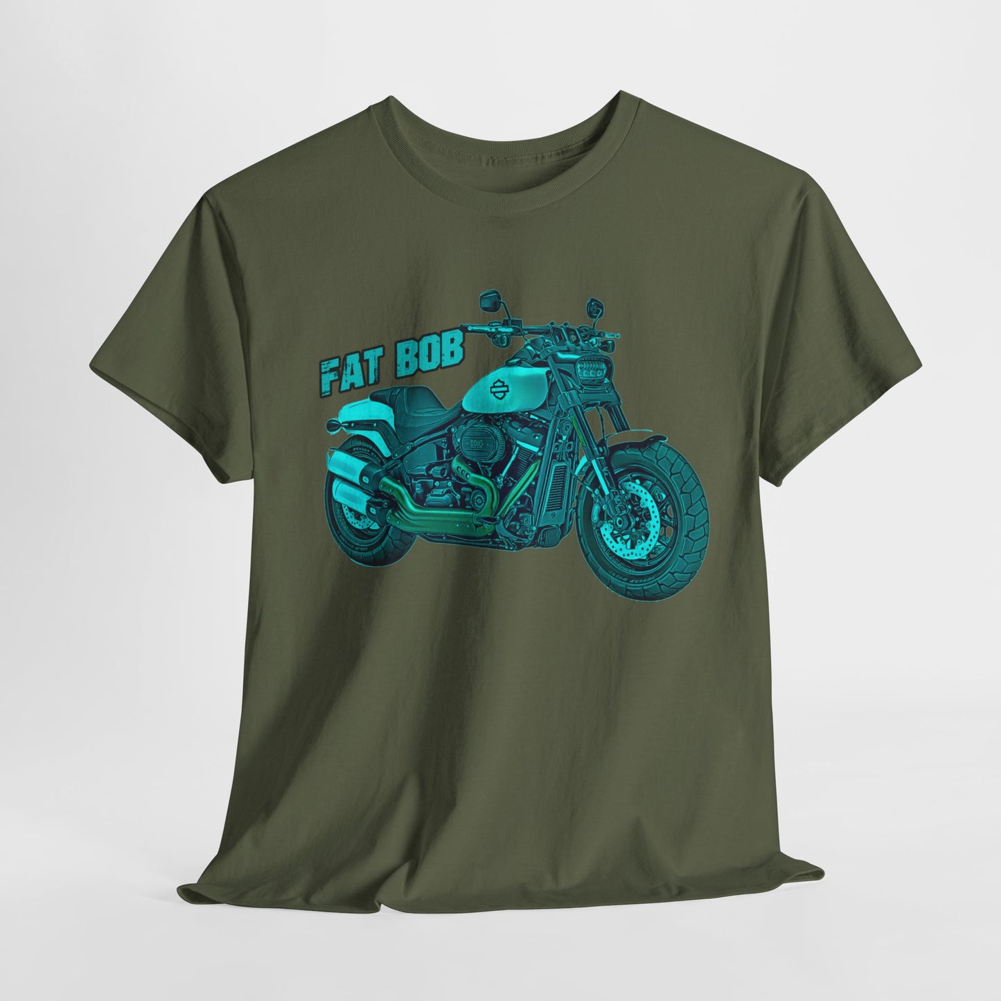 Harley Davidson Fatbob T-Shirt - Gildan® 5000 Heavy Cotton™, Stylish & Durable for Motorcycle Lovers