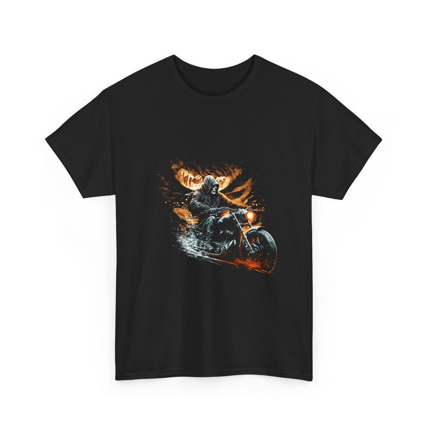 Grim Reaper Biker Graphic Tee - Featuring a Ribbed Neckline and Durable Fabric