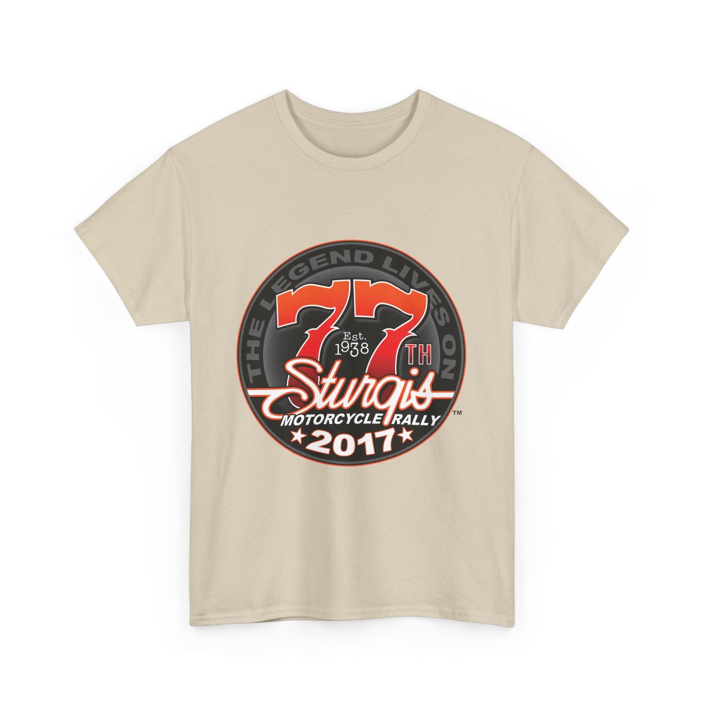 Classic Sturgis 77 2017 Biker Tee - Gildan® 5000 Heavy Cotton™, Edgy Design & Comfort