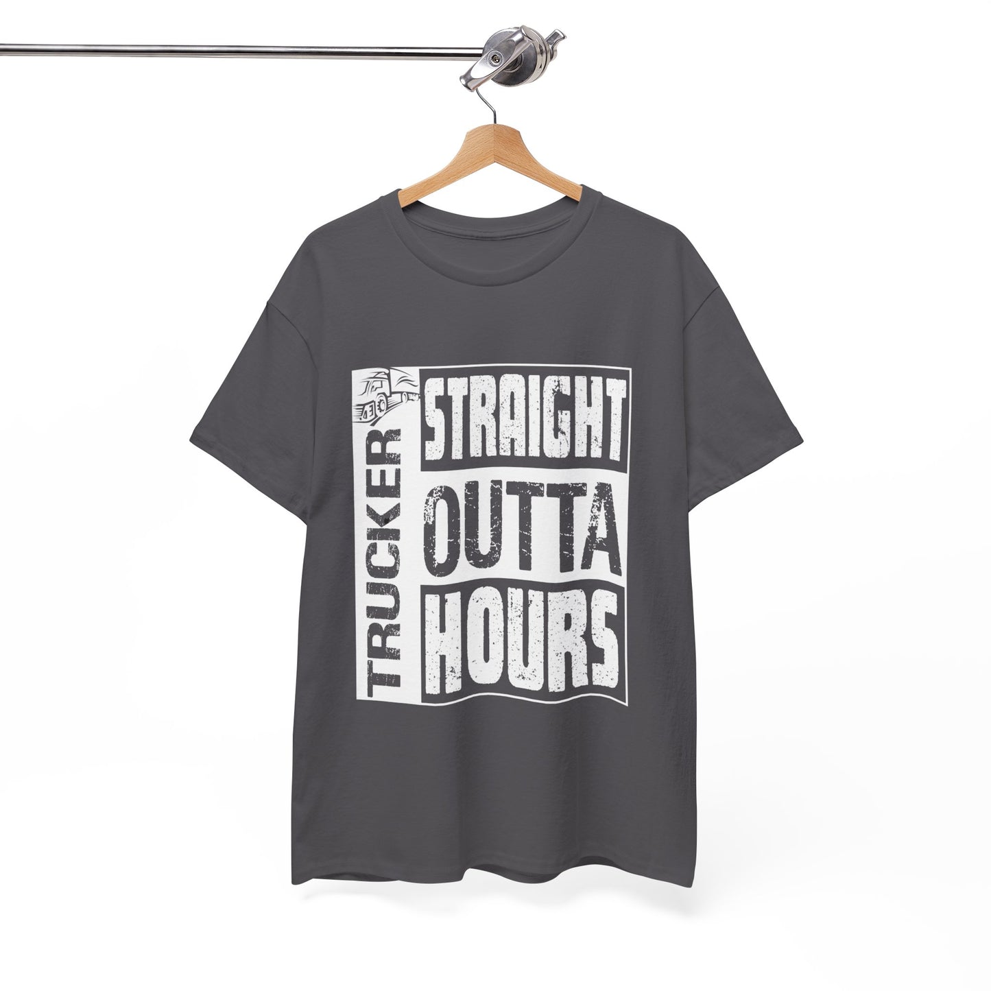 Trucker Straight Outta Hours T-Shirt - Hilarious Design for Hardworking Drivers