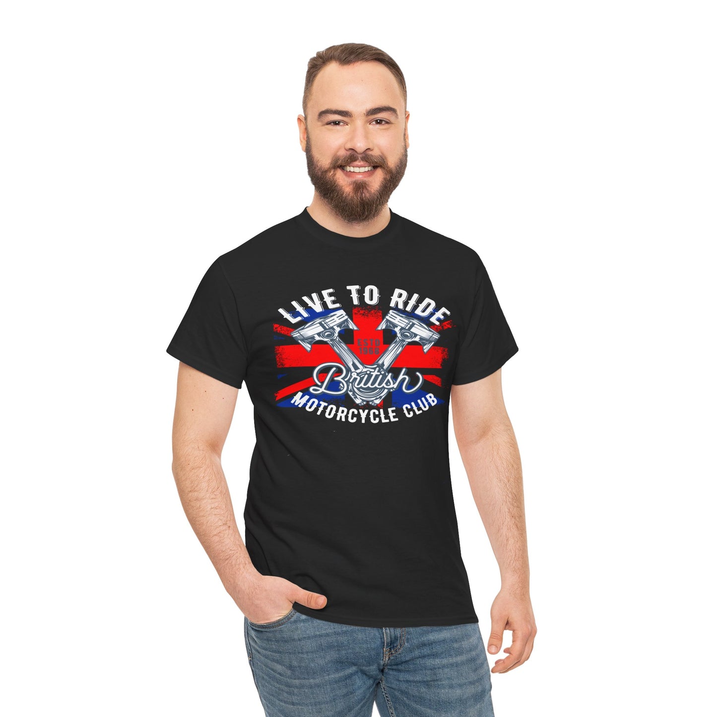 Live To Ride T-Shirt | Gildan® 5000 Heavy Cotton™ - Edgy Biker Style with Classic Fit