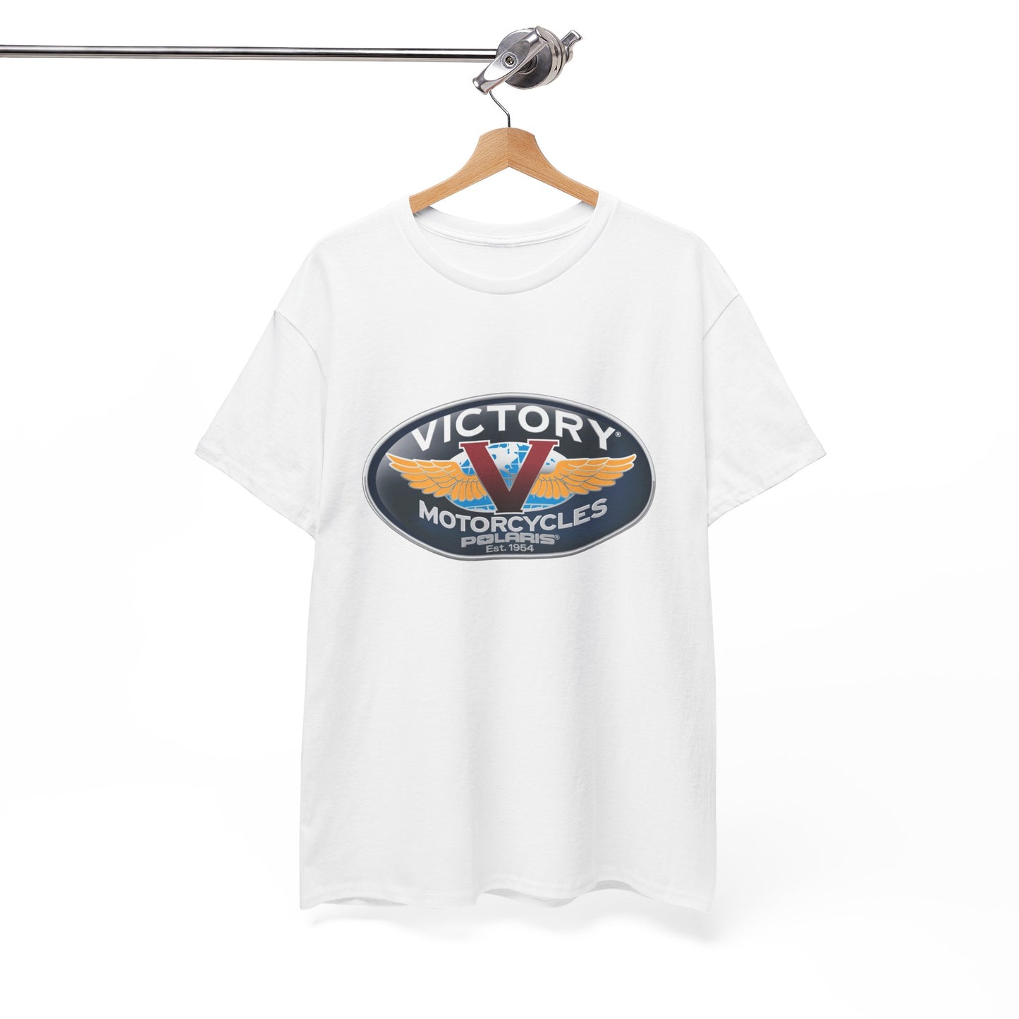 Victory Polaris Logo Tee - Gildan® 5000 Heavy Cotton™, Quality Fabric for the Modern Biker