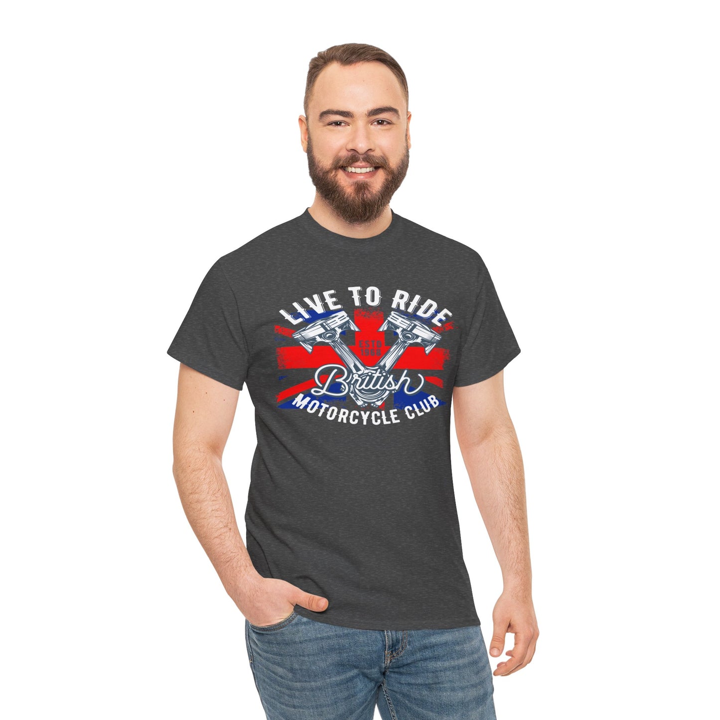 Live To Ride T-Shirt | Gildan® 5000 Heavy Cotton™ - Edgy Biker Style with Classic Fit