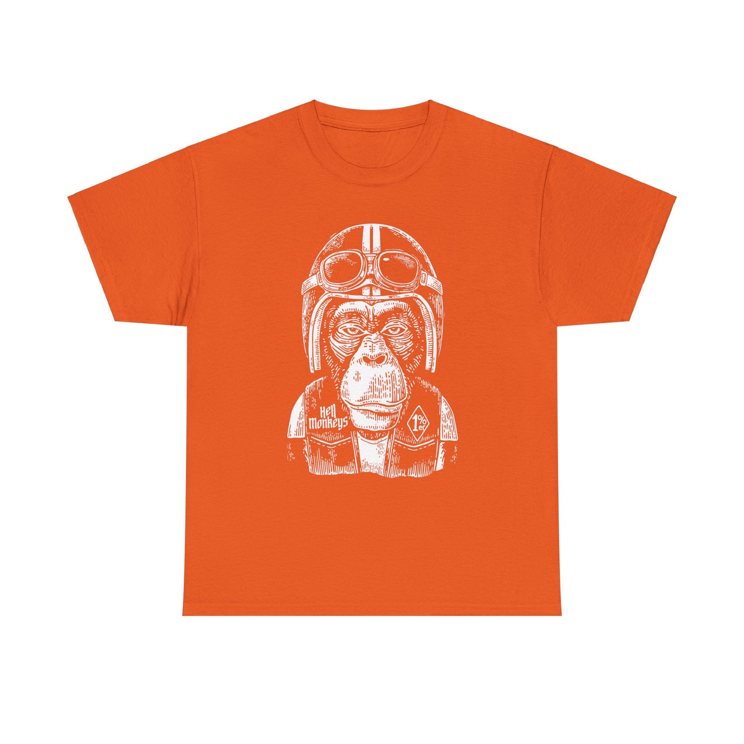 Ride Wild: Hell's Monkey Ape Biker T-Shirt - Gildan® 5000 Heavy Cotton™, Rugged Style for True Bikers
