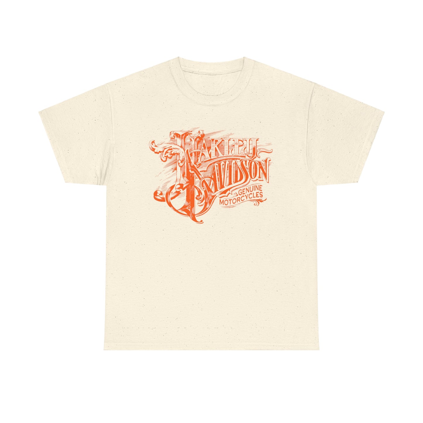 Harley Davidson Text Tee - Gildan® 5000 Heavy Cotton™, Sleek and Stylish Design, Edgy & Comfortable Streetwear