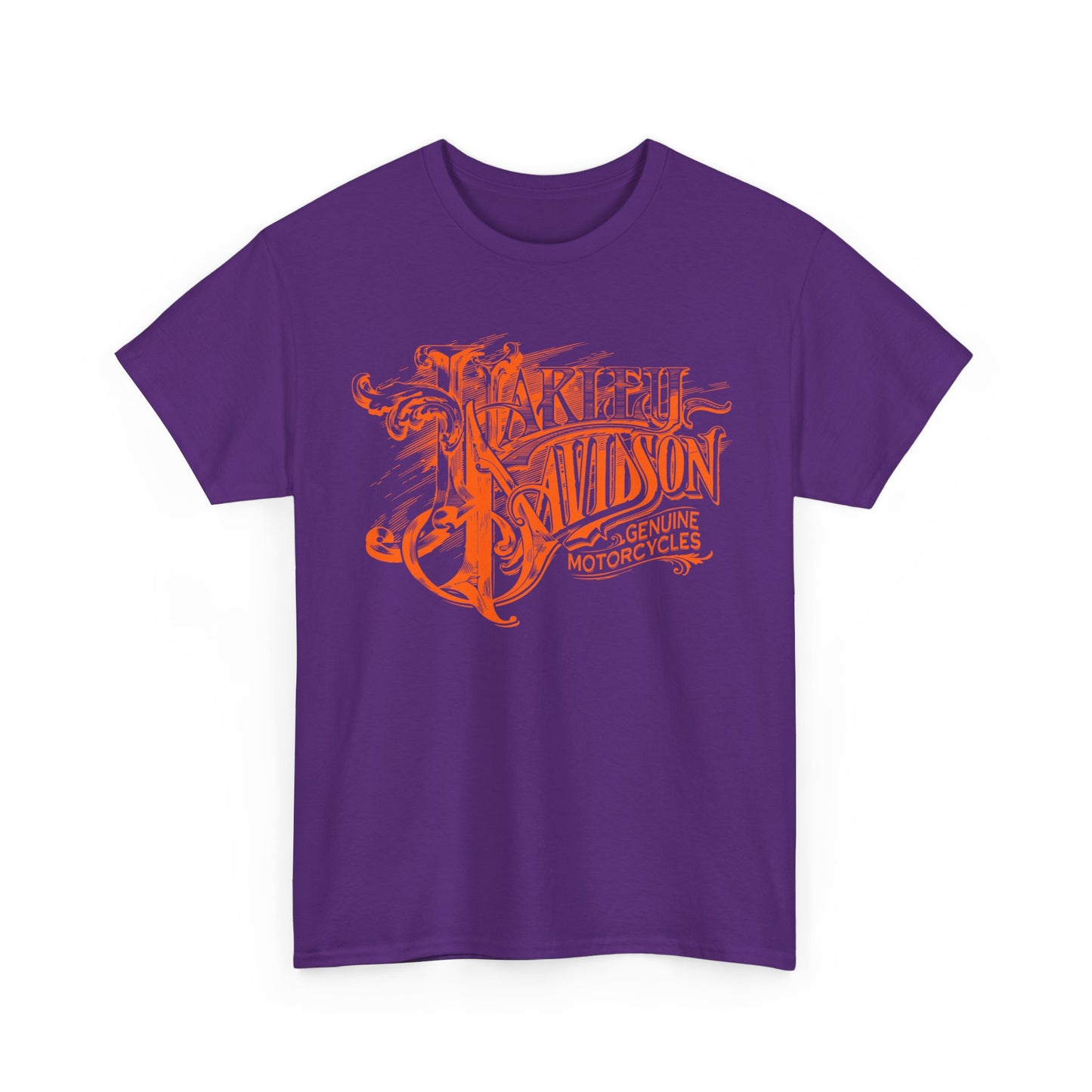Harley Davidson Text Tee - Gildan® 5000 Heavy Cotton™, Sleek and Stylish Design, Edgy & Comfortable Streetwear