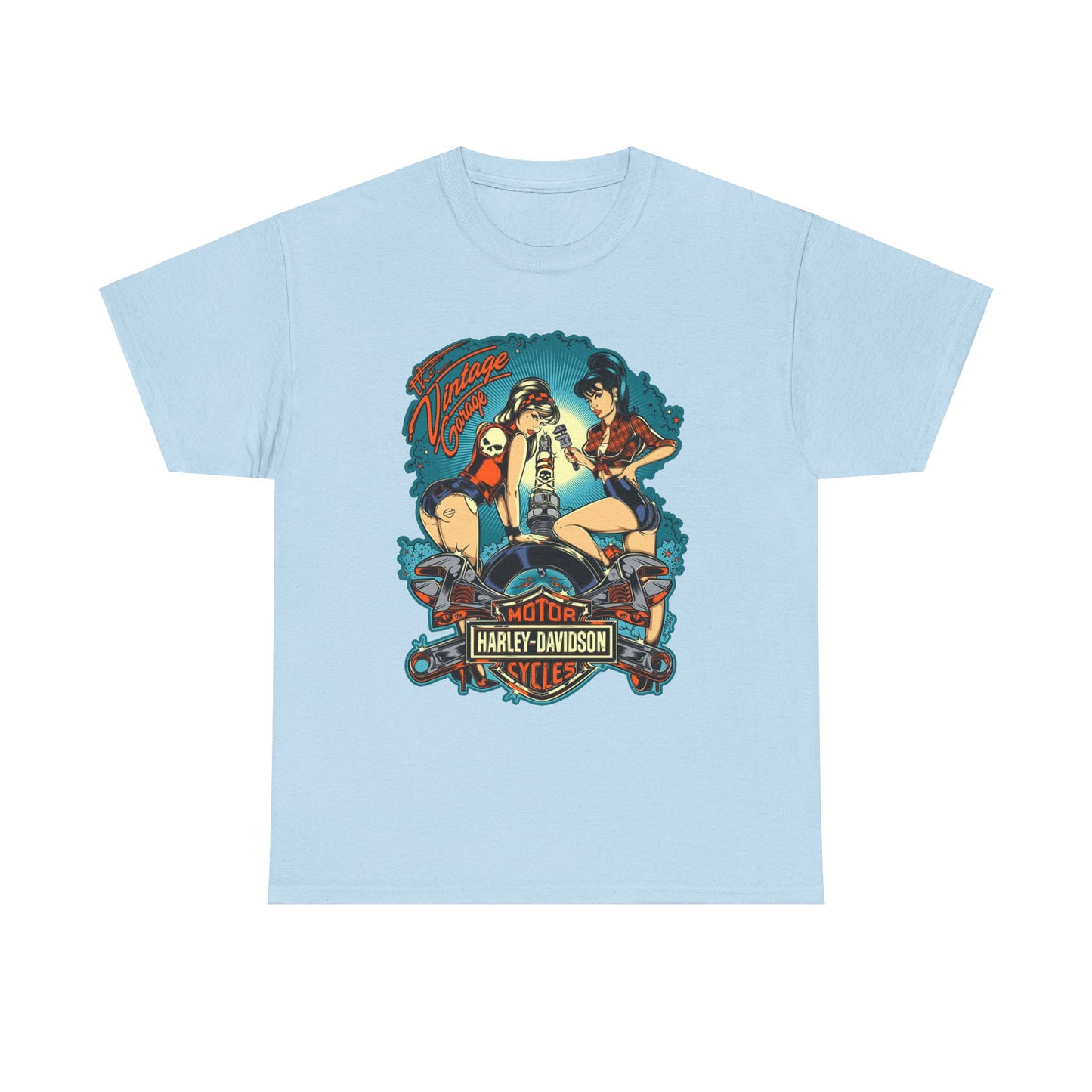 Harley Davidson T-Shirt | Gildan® 5000 Heavy Cotton™, Classic Fit, Timeless Biker Style