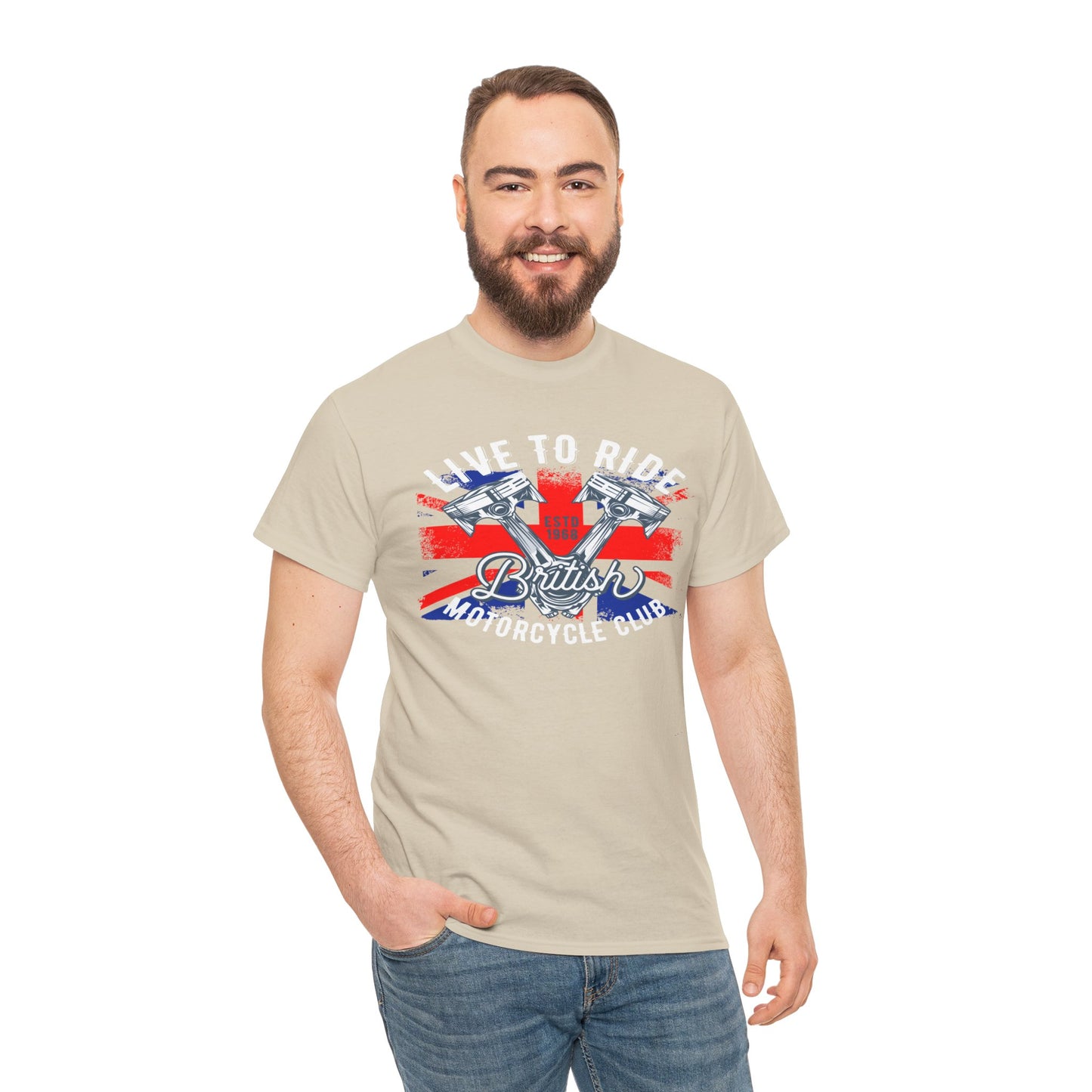 Live To Ride T-Shirt | Gildan® 5000 Heavy Cotton™ - Edgy Biker Style with Classic Fit