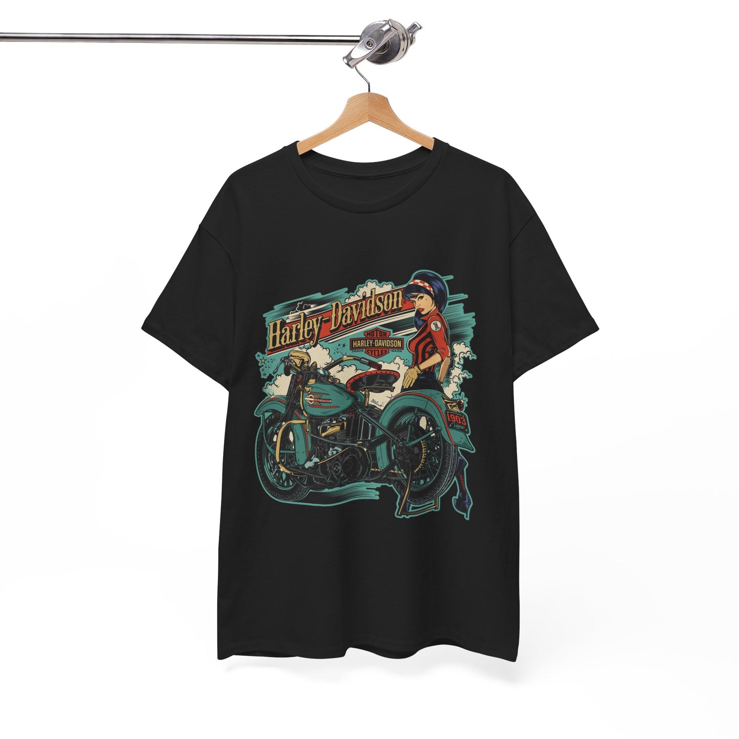 Harley-Davidson 1903 Retro T-Shirt - Gildan® 5000 Heavy Cotton™, Timeless Style, Built for Riders