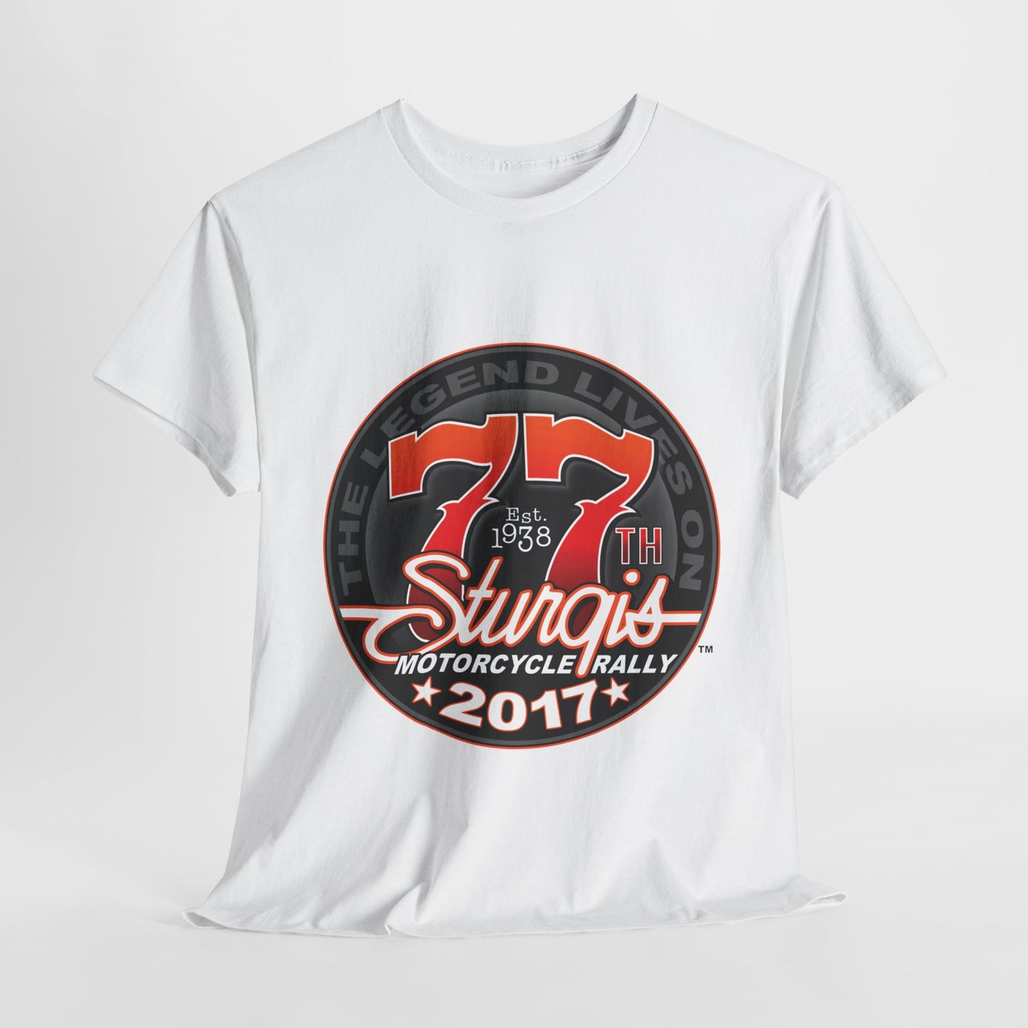 Classic Sturgis 77 2017 Biker Tee - Gildan® 5000 Heavy Cotton™, Edgy Design & Comfort