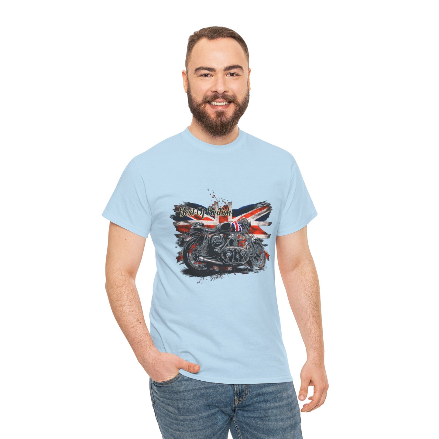 Classic Fit Best of British Biker Shirt - Double-Needle Hems